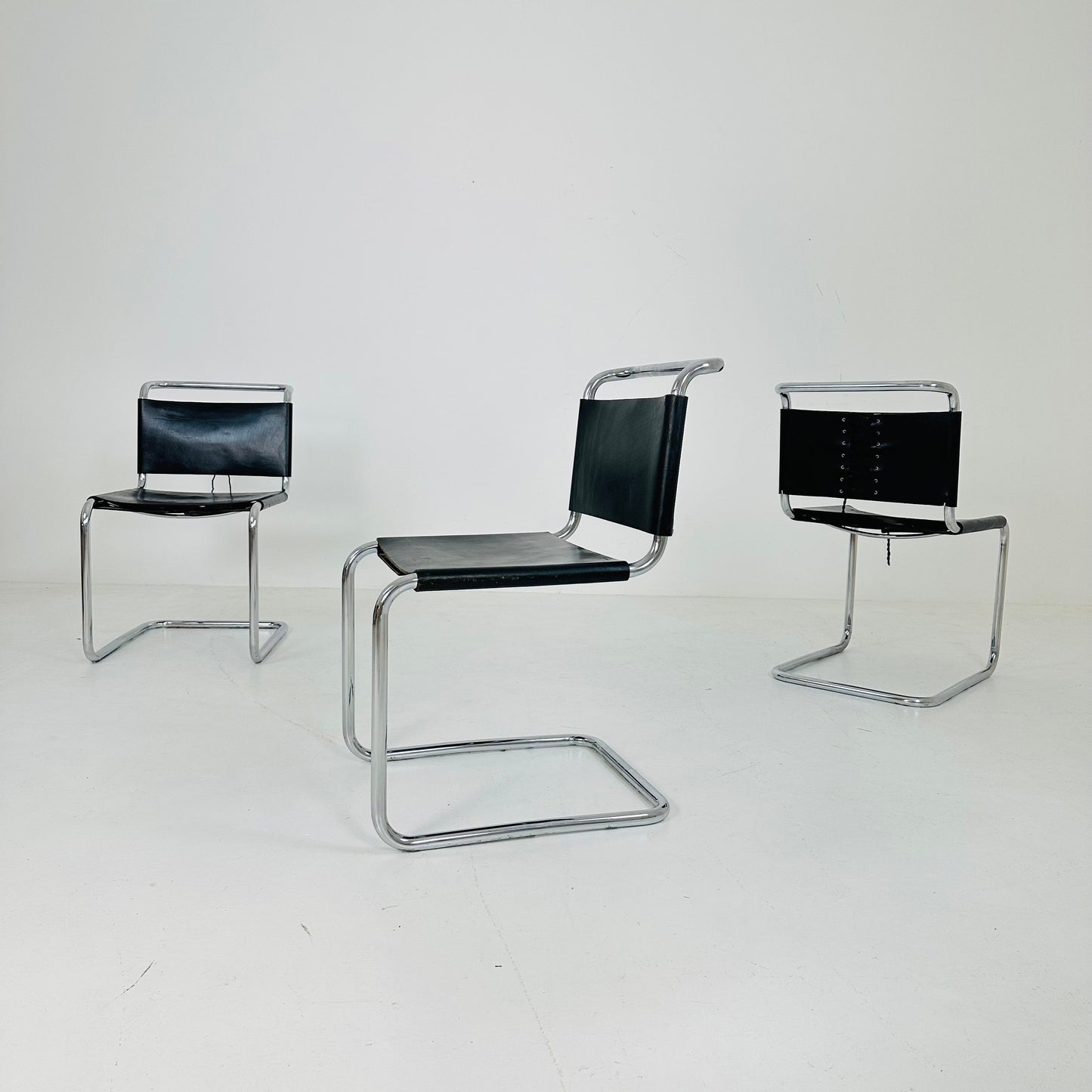 Mid century Bauhaus Spoleto black chair for Knoll by Ufficio Tecnico 1970s