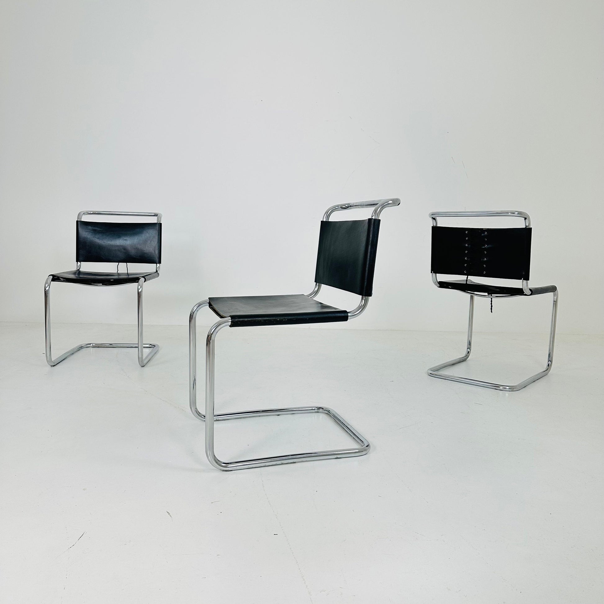 Mid century Bauhaus Spoleto black chair for Knoll by Ufficio Tecnico 1970s