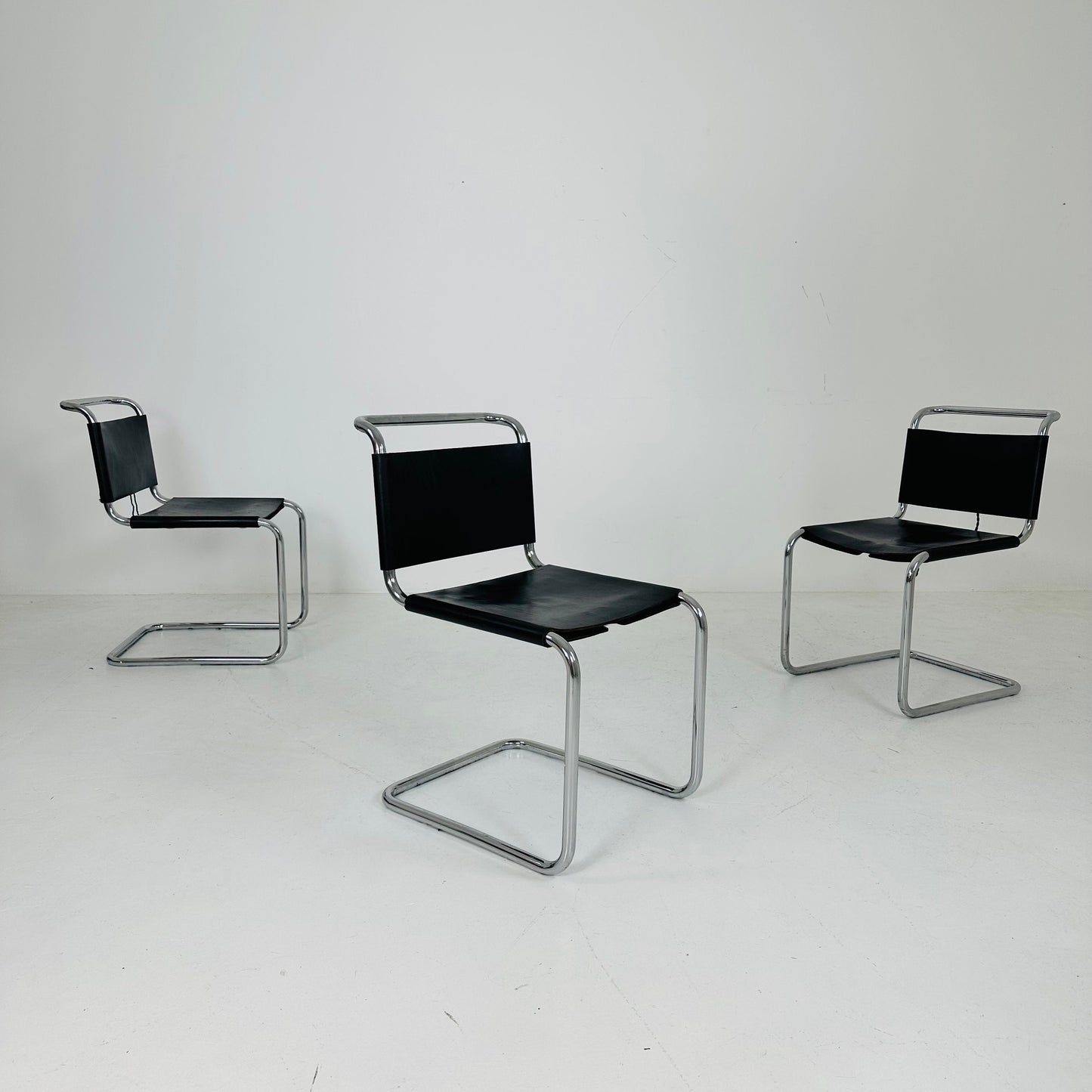Mid century Bauhaus Spoleto black chair for Knoll by Ufficio Tecnico 1970s