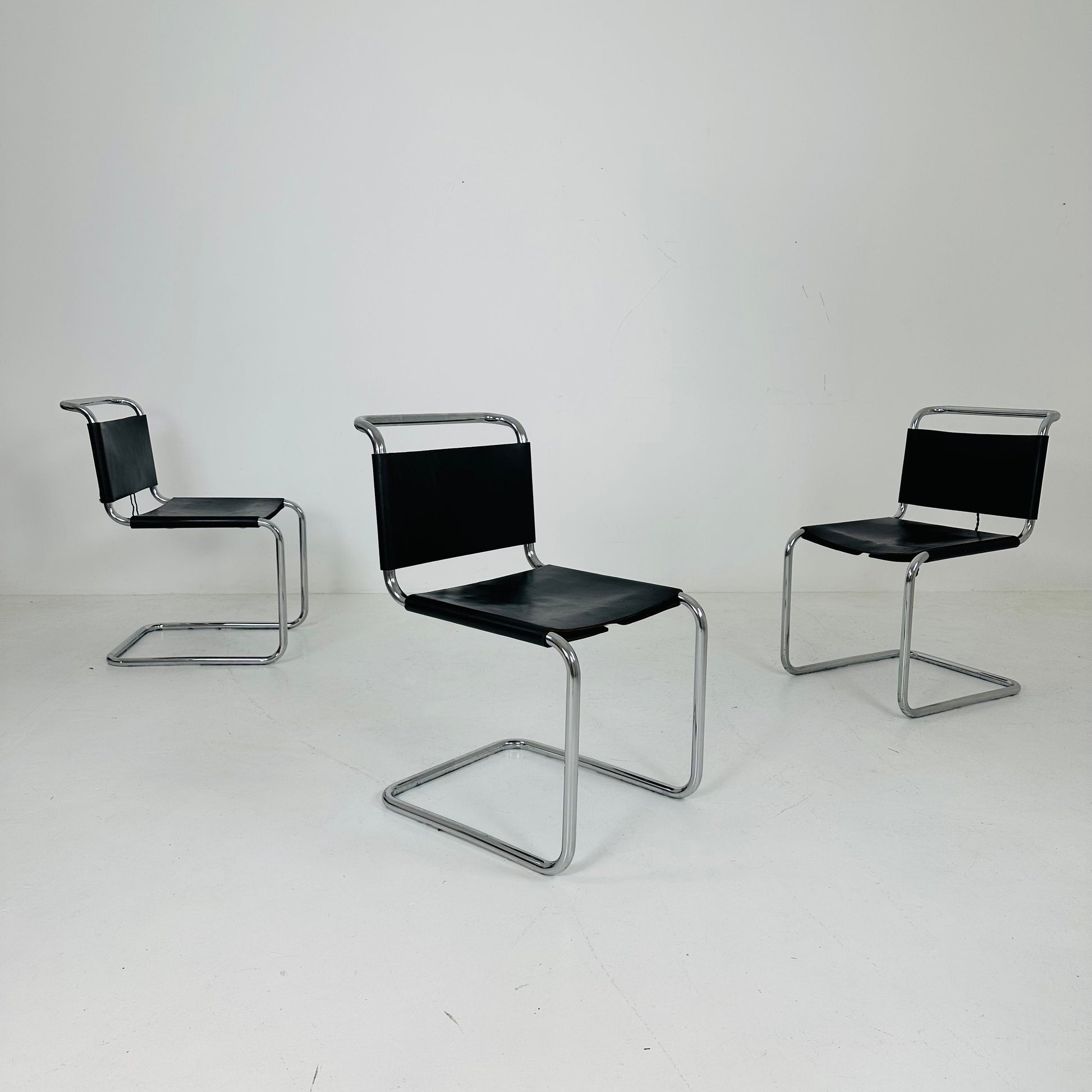 Mid century Bauhaus Spoleto black chair for Knoll by Ufficio Tecnico 1970s