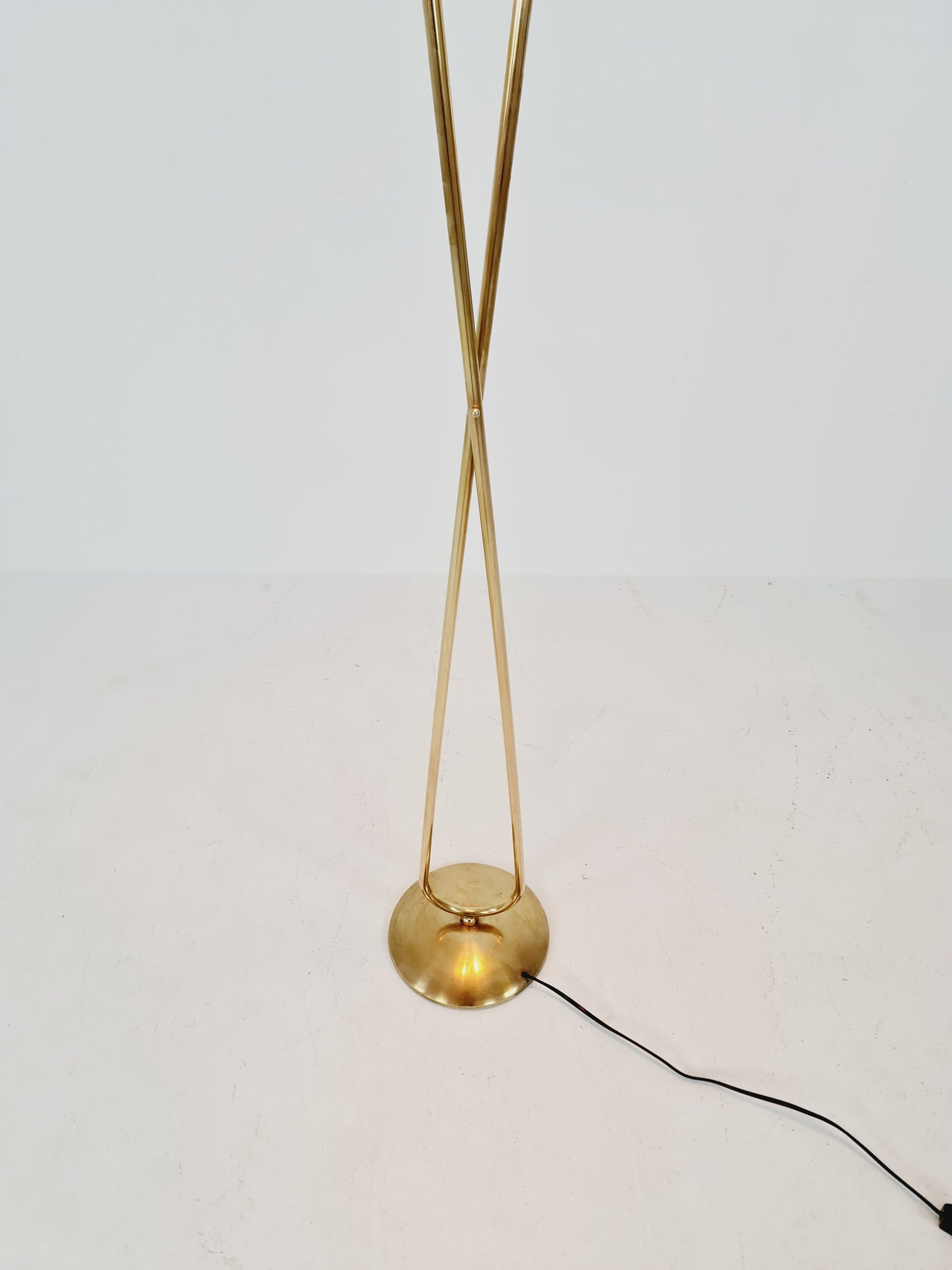 EXTREME RARE brass 1950s vintage floor lamp / bag lamp mcm