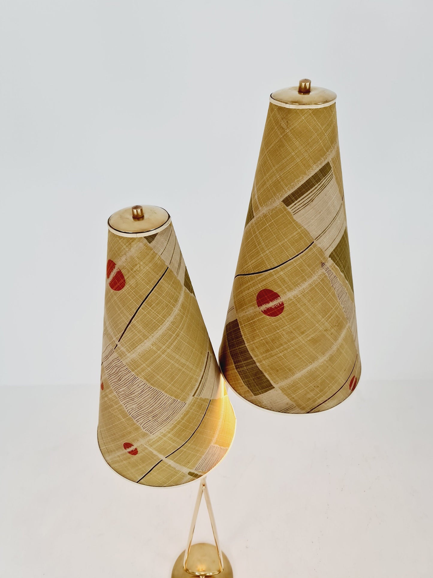 EXTREME RARE brass 1950s vintage floor lamp / bag lamp mcm
