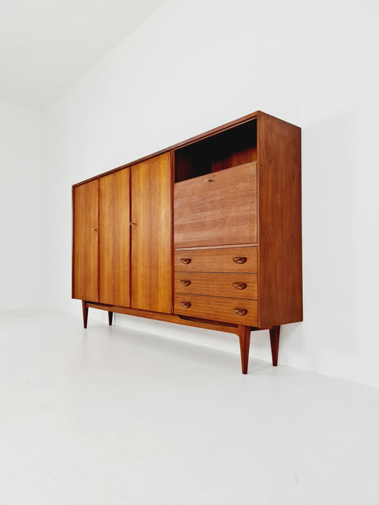 Grandeur Mid-Century German vintage highboard, Sideboard by Ernst Dieter Hilker for Omnia 1960s