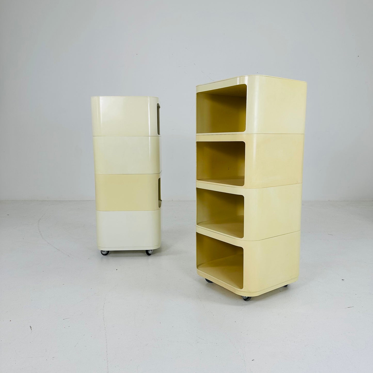 Set of 2 Componibili Square 4 parts serving trolley by Anna Castelli for Kartell - Italy 1960s