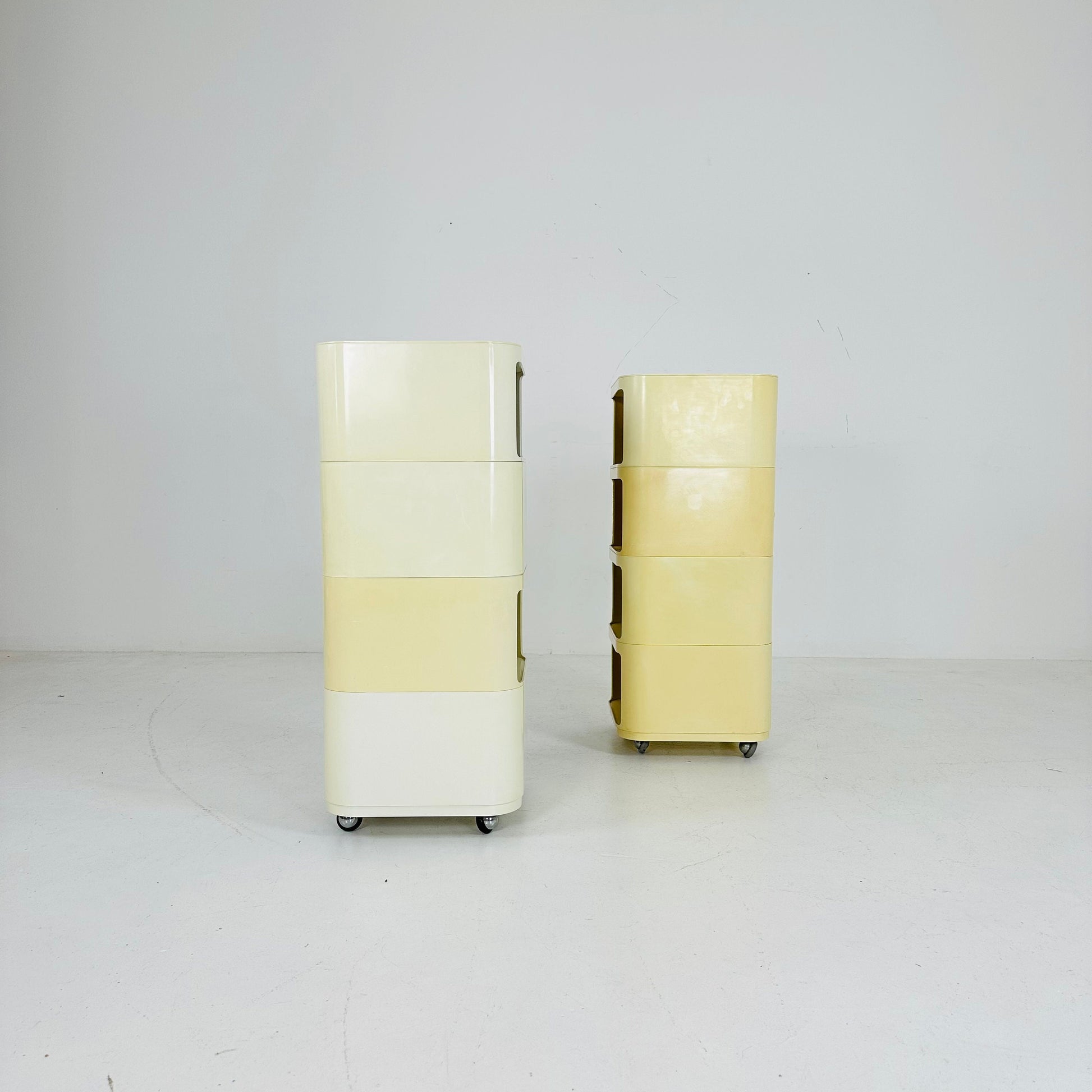 Set of 2 Componibili Square 4 parts serving trolley by Anna Castelli for Kartell - Italy 1960s