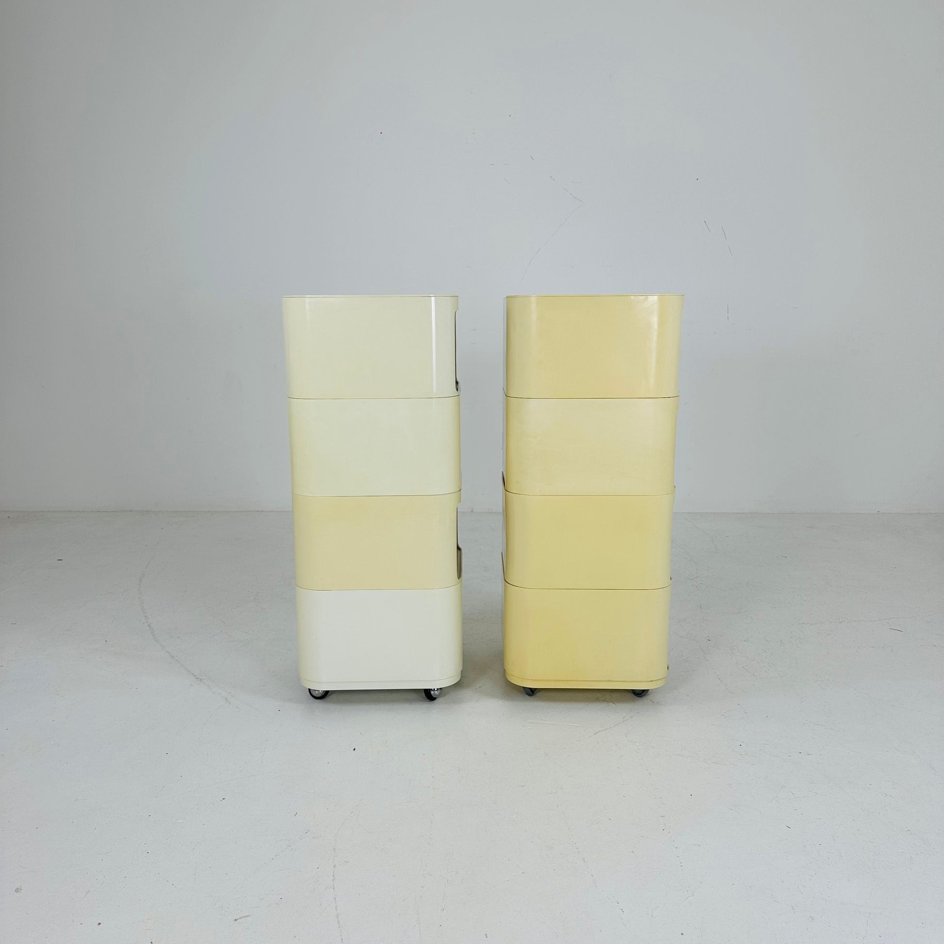 Set of 2 Componibili Square 4 parts serving trolley by Anna Castelli for Kartell - Italy 1960s