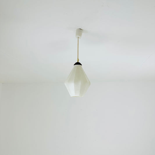 Mid-Century Modern Hanging Lamp Octagon Shape plastic Shade 1960s