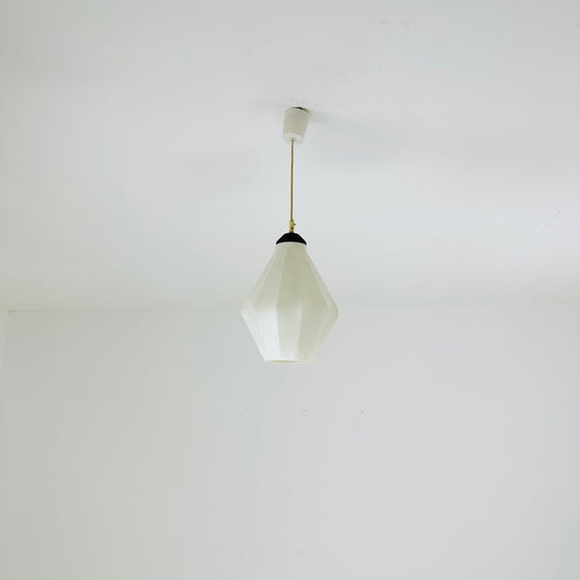 Mid-Century Modern Hanging Lamp Octagon Shape plastic Shade 1960s