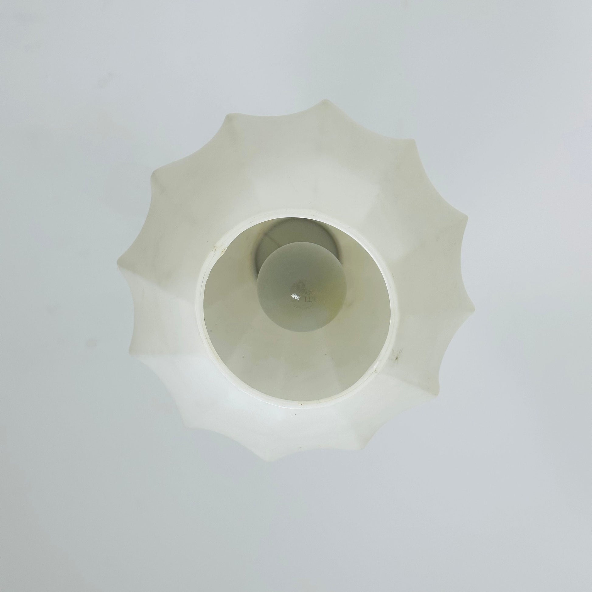 Mid-Century Modern Hanging Lamp Octagon Shape plastic Shade 1960s