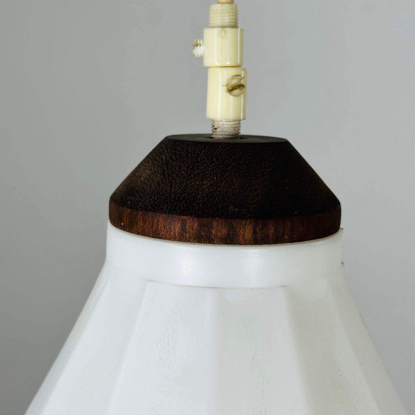 Mid-Century Modern Hanging Lamp Octagon Shape plastic Shade 1960s