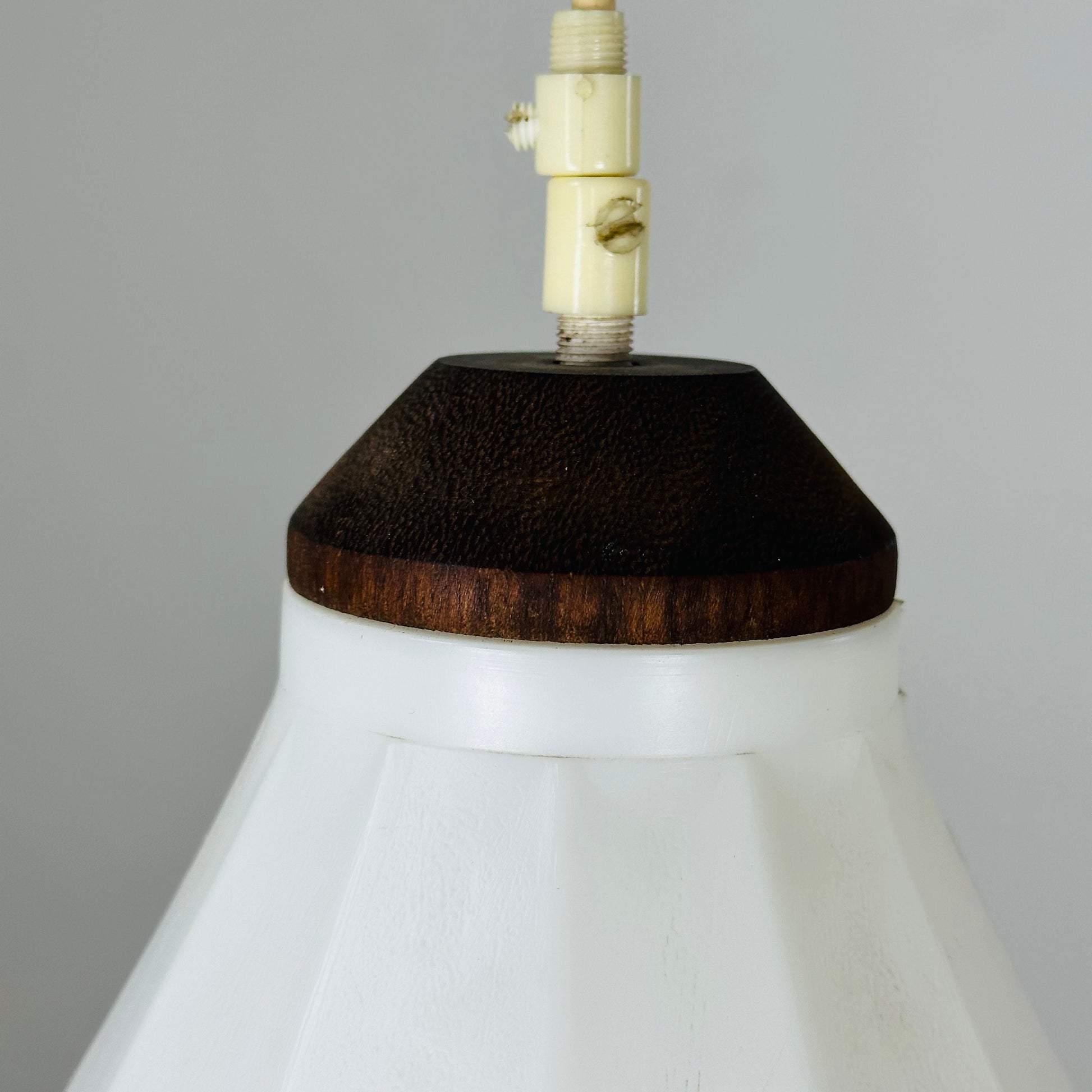 Mid-Century Modern Hanging Lamp Octagon Shape plastic Shade 1960s