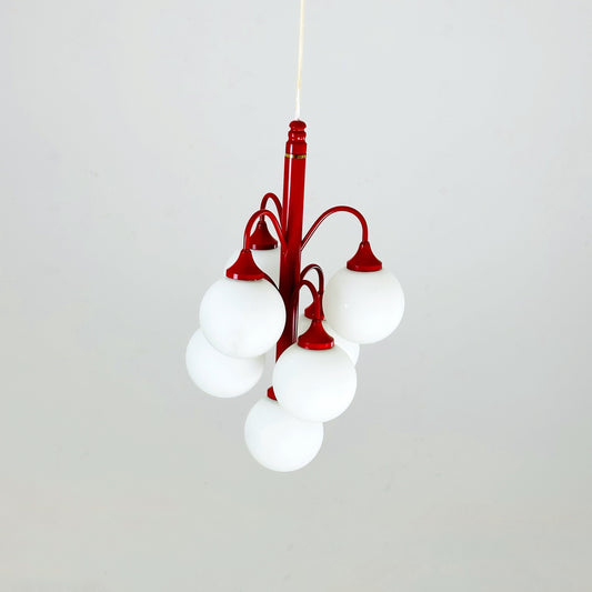 Mid century Opal chandelier from Kaiser Leuchten 1960s