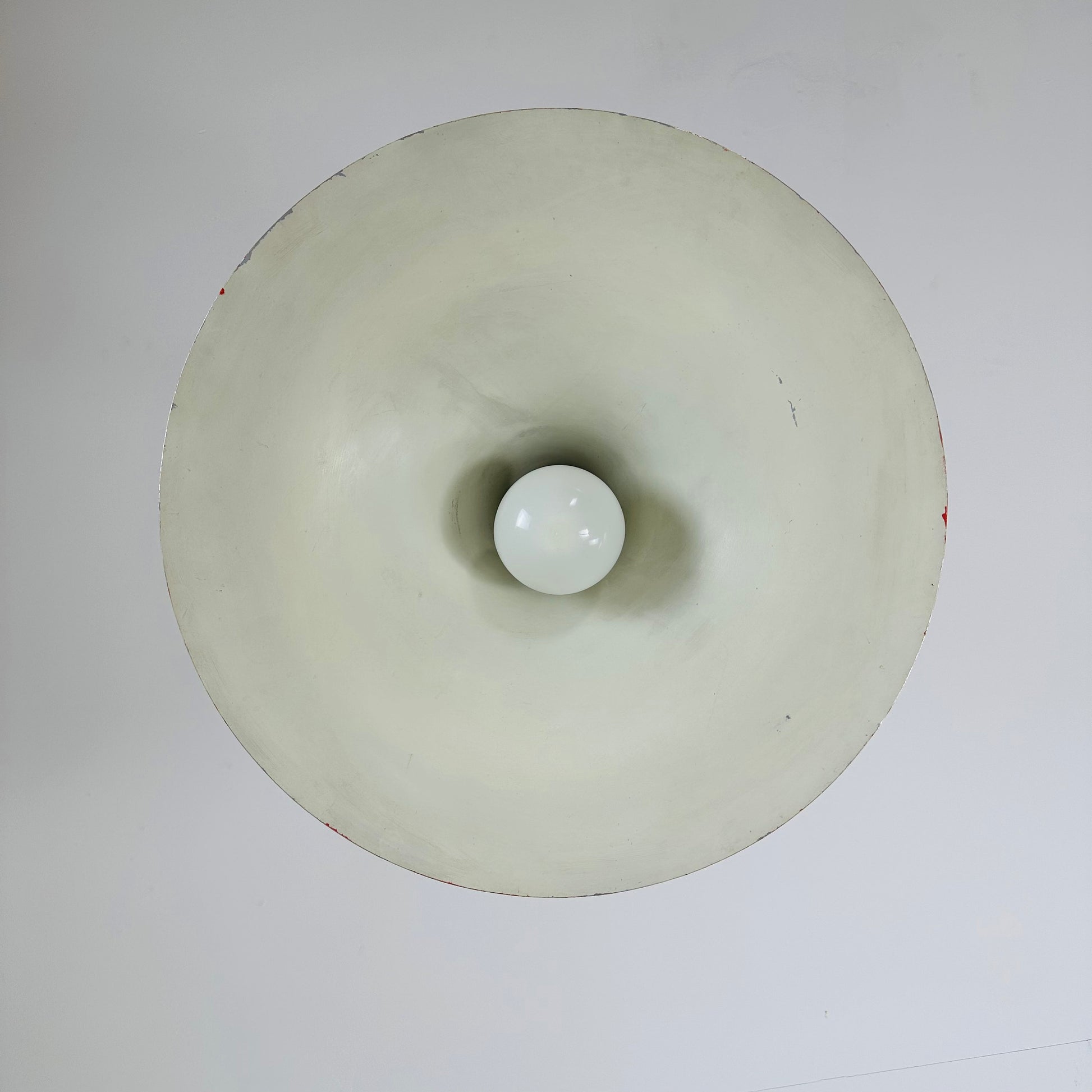Mid century Danish red semi pendant light 1960s