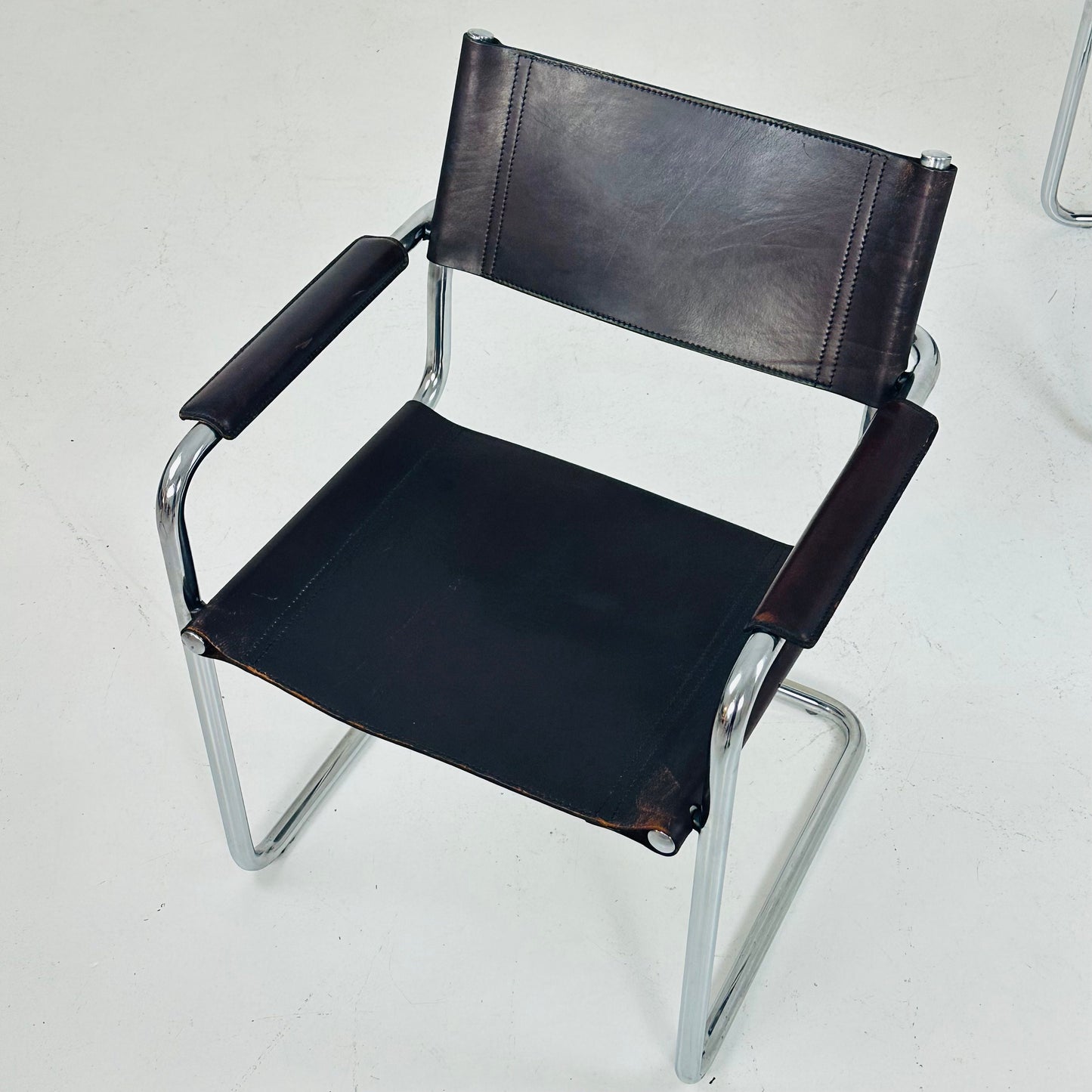 Set of 4 Bauhaus mid century Model MG5 Centro Studi chairs by Mart Stam & Marcel Breuer for Matteo Grassi, 1970s Italy