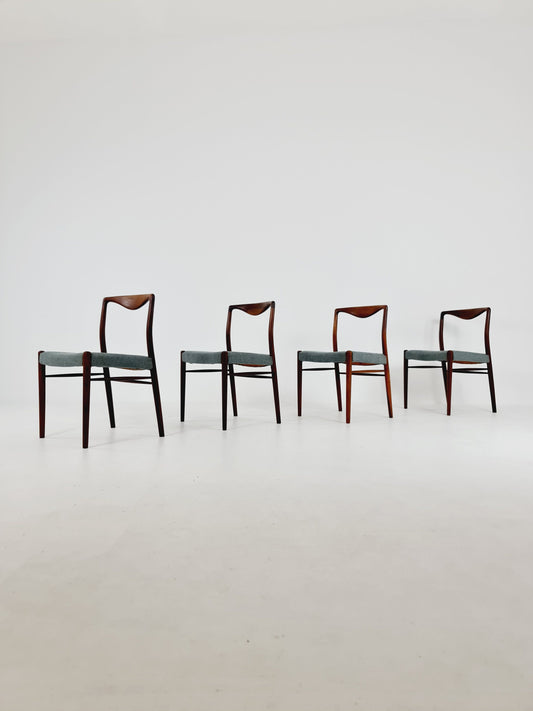 Mid Century Dansih Fabric chair by Kai Lyngfeldt Larsen , 1960s Set of 4