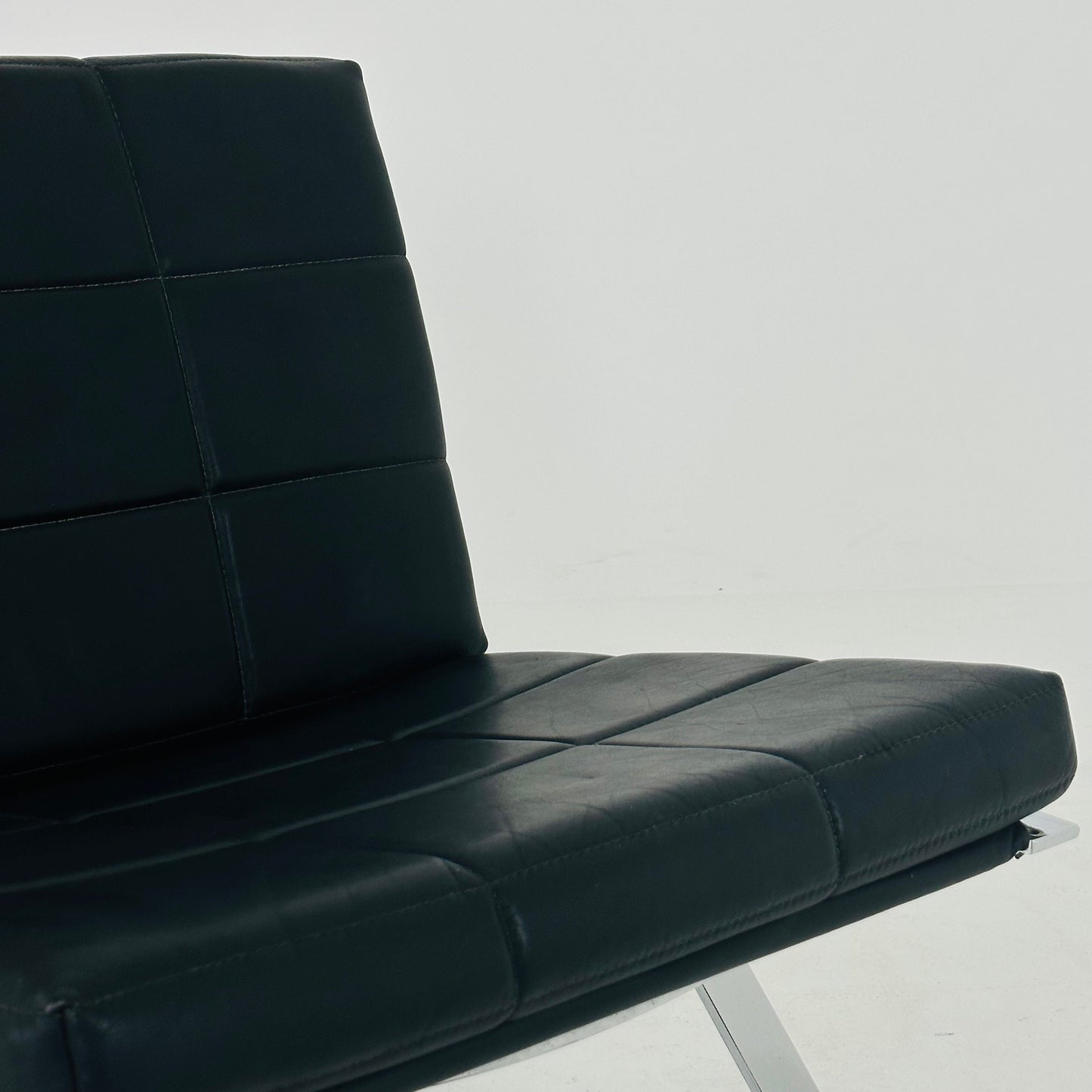 Mid century leather lounge Euro chair by Hans Eichenberger for Girsberger - 1960s Switzerland