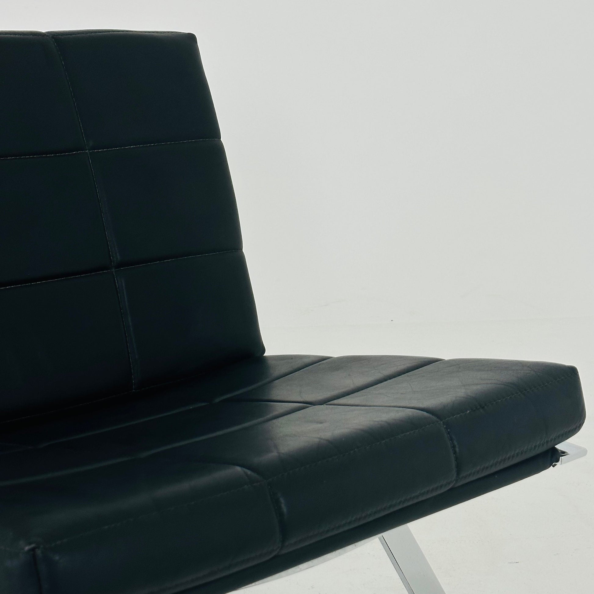 Mid century leather lounge Euro chair by Hans Eichenberger for Girsberger - 1960s Switzerland