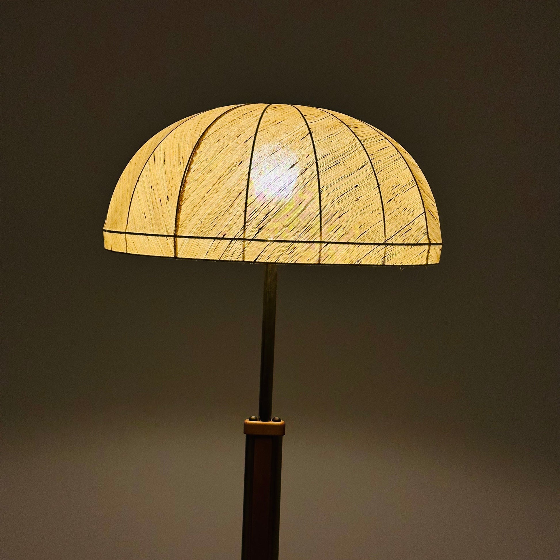 Midcentury floor lamp brass and wood Scandinavian Swedish from the 1950s