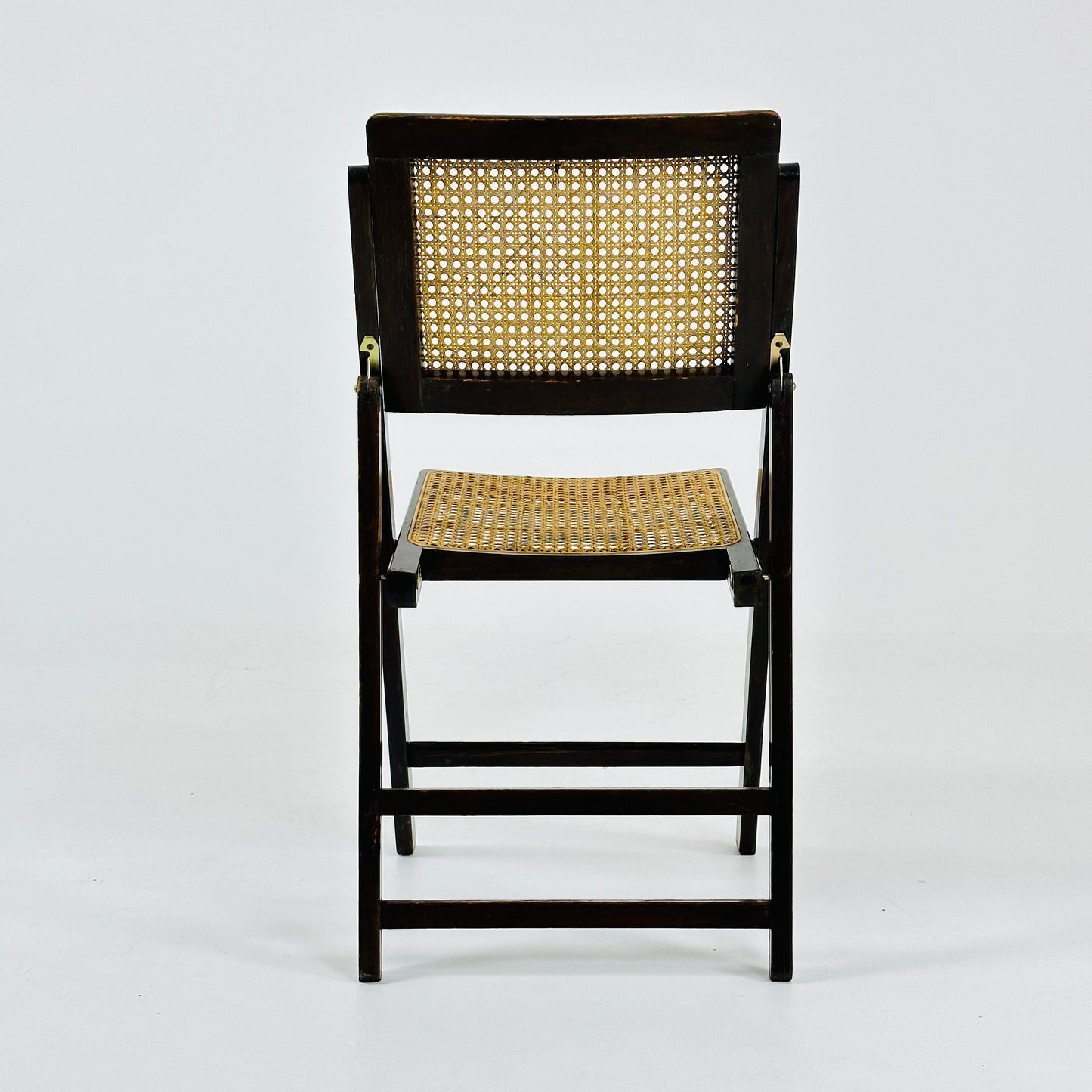 Rattan vintage folding chair Gilles ebonized Italy, 1960s