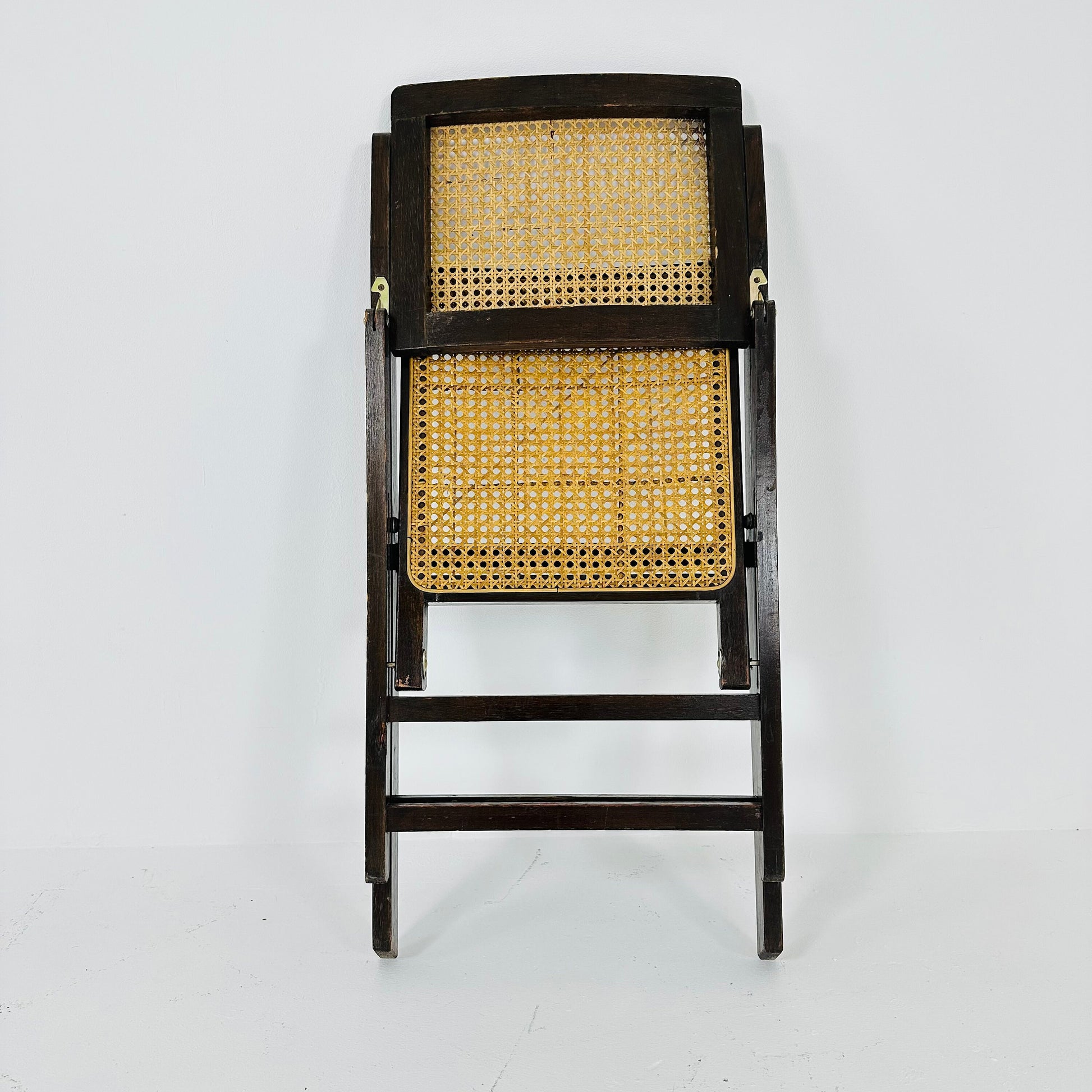 Rattan vintage folding chair Gilles ebonized Italy, 1960s