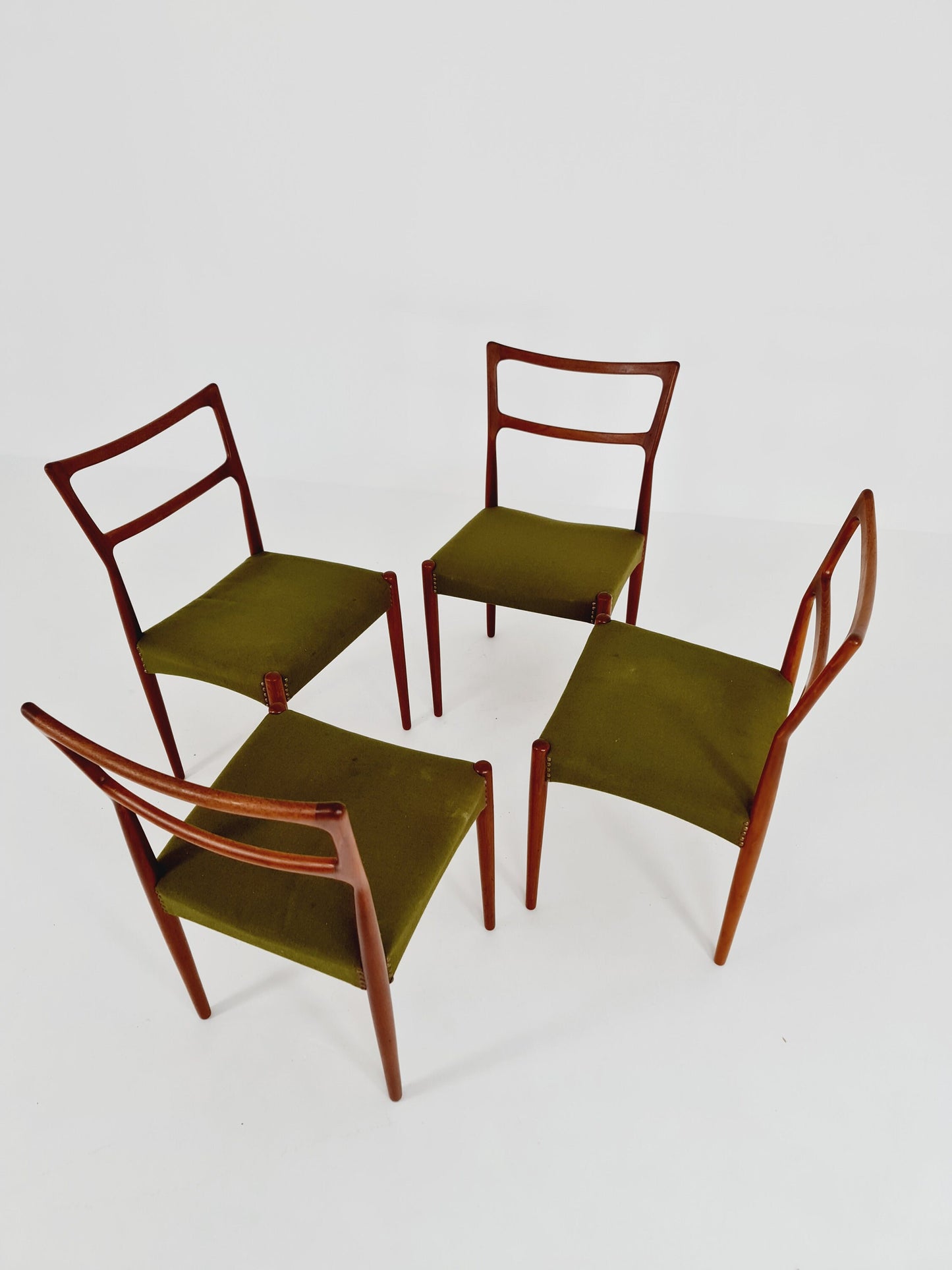 Vintage Danish solid teak dining chairs By Bernhard & Son , 1960s, Set of 4