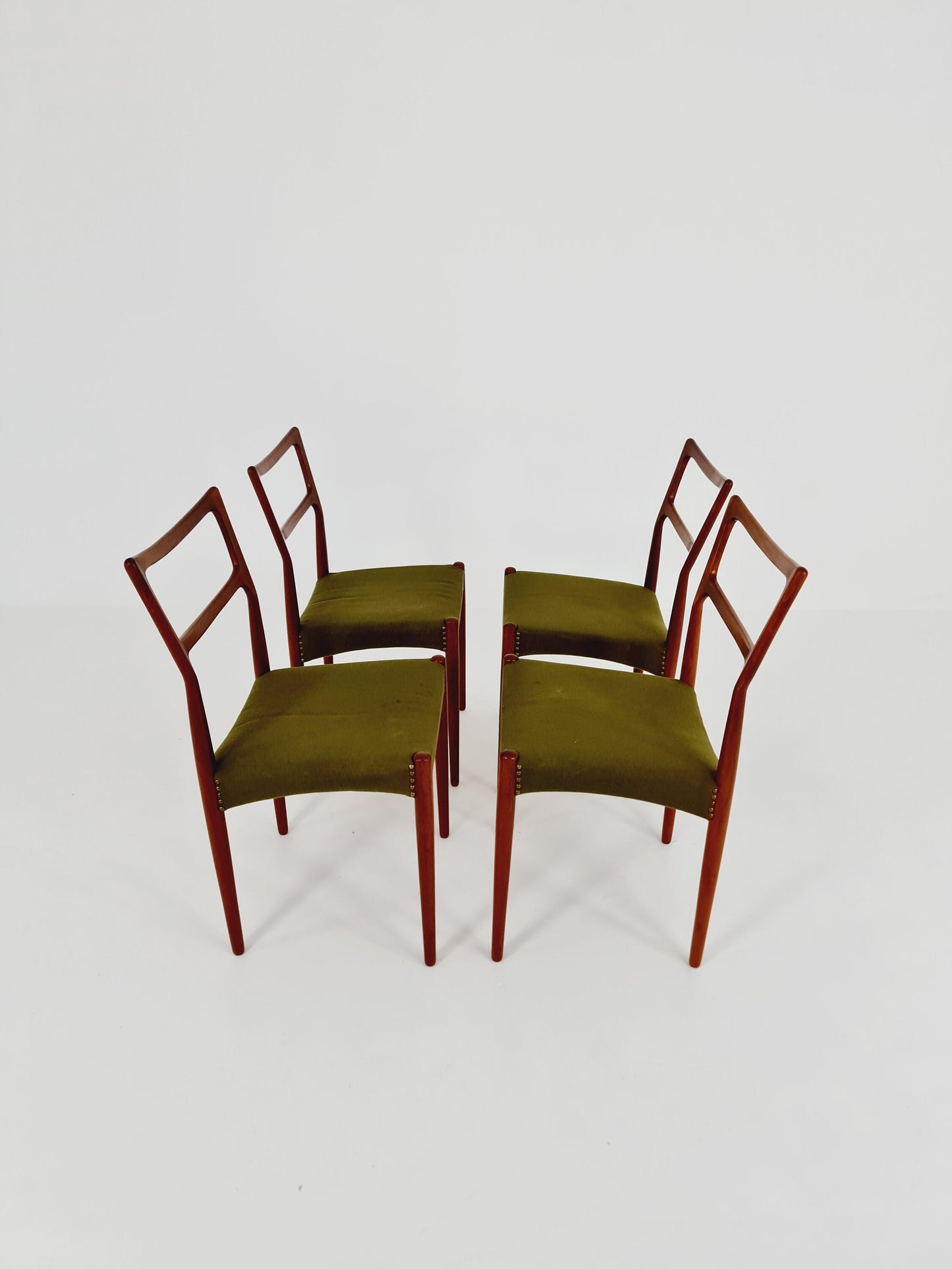 Vintage Danish solid teak dining chairs By Bernhard & Son , 1960s, Set of 4