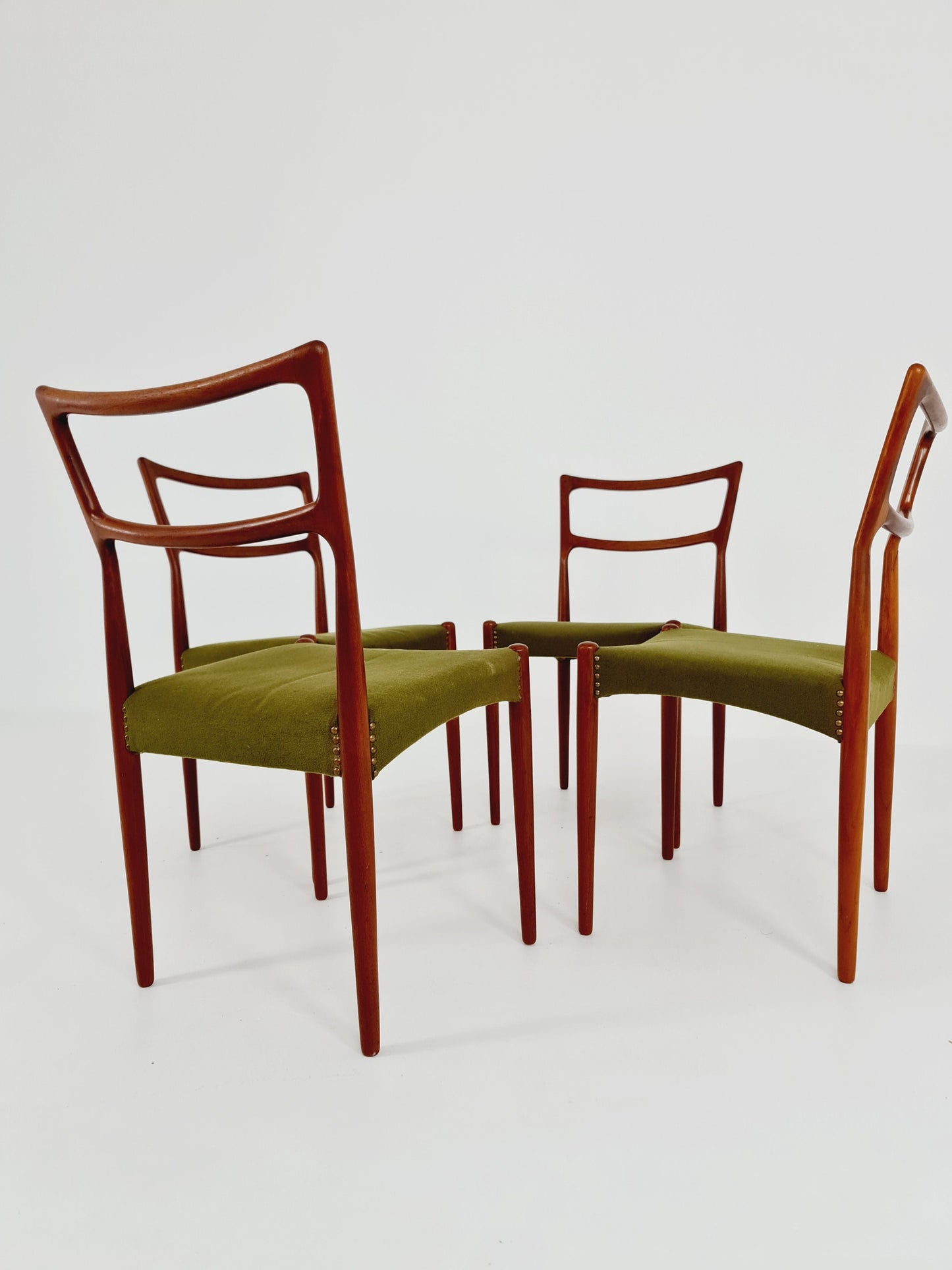 Vintage Danish solid teak dining chairs By Bernhard & Son , 1960s, Set of 4