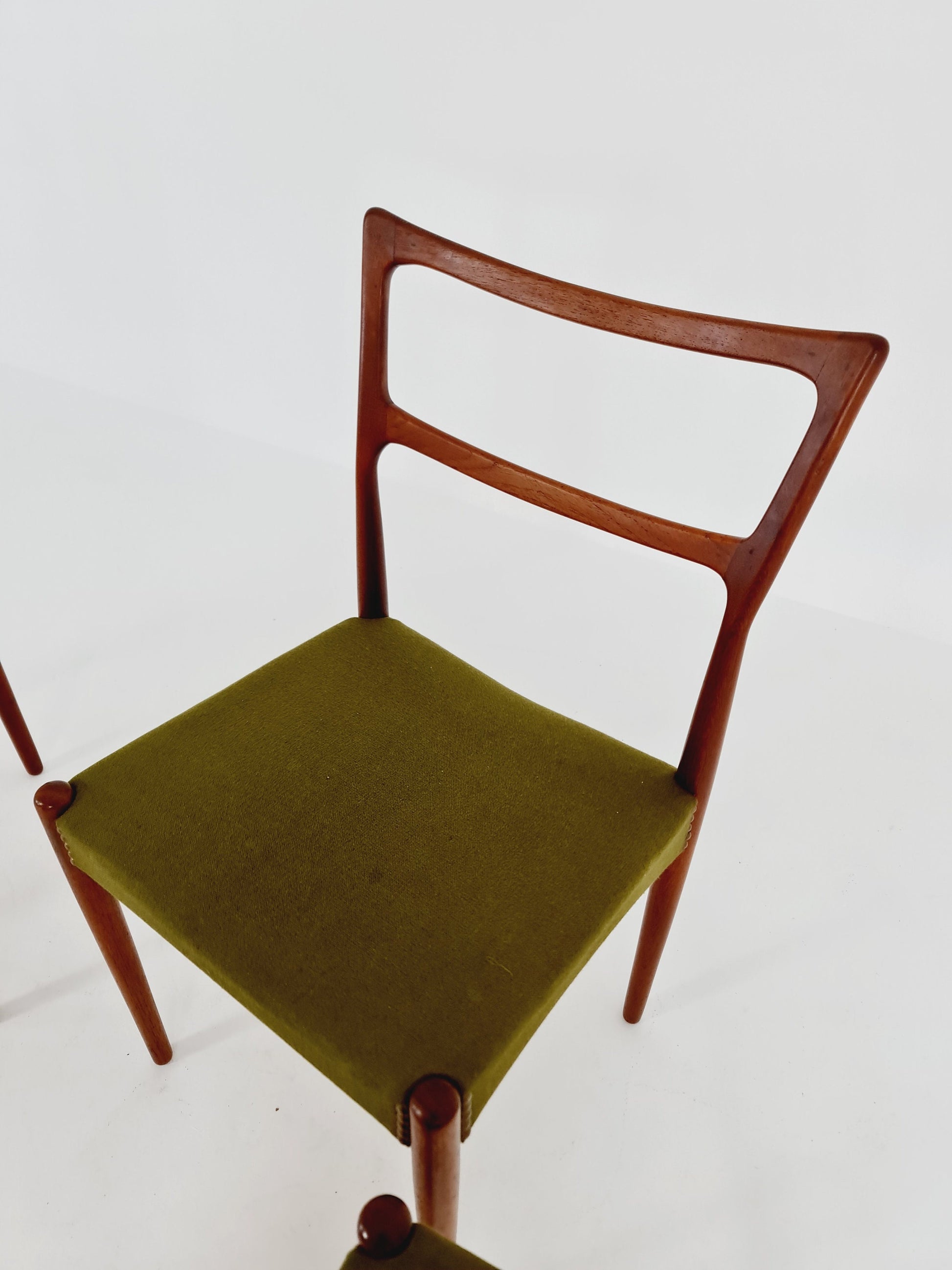 Vintage Danish solid teak dining chairs By Bernhard & Son , 1960s, Set of 4