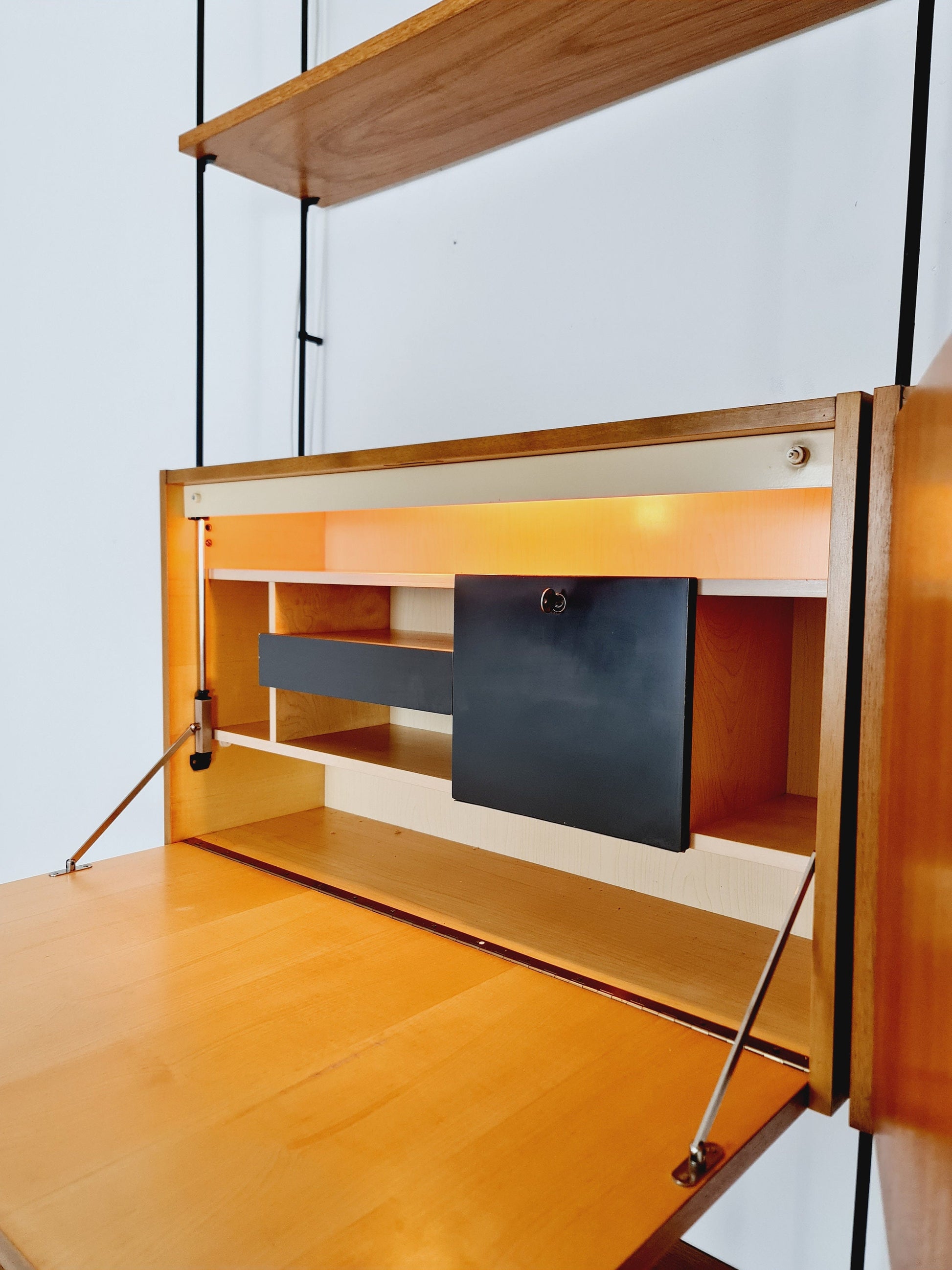 Mid century Teak 8 pieces shelving unit by Hilker for Omnia, Germany 1960s