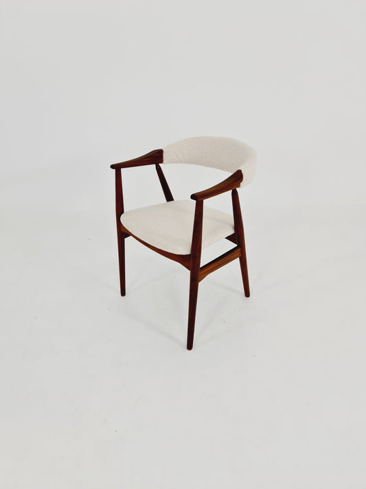 Danish Teak Armchair with Teddy Fabric By Aksel Bender Madsen & Ejnar Larsen, 1960s