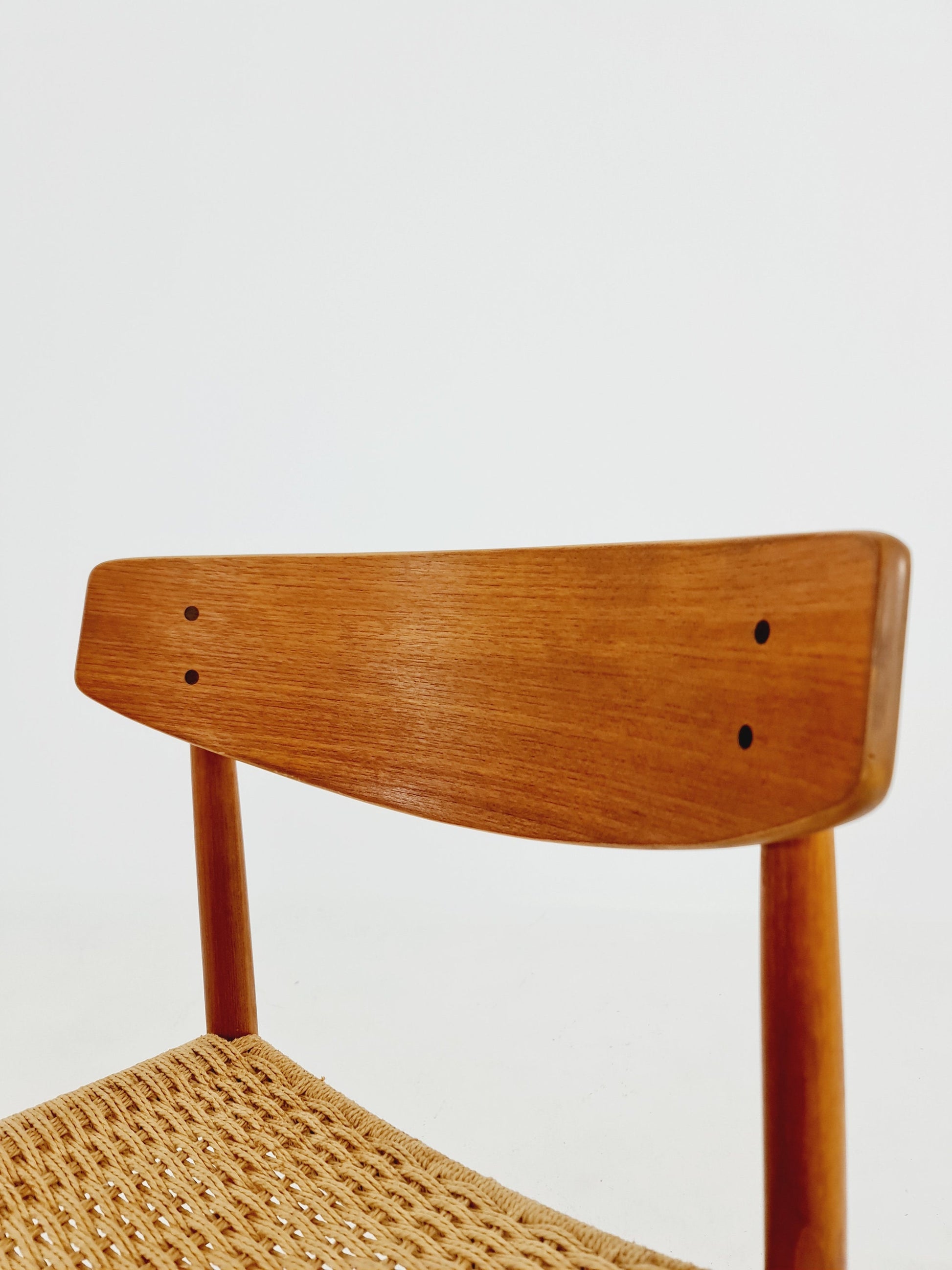 Danish teak & danish cord dining chair by A.M Mobler modell 501 1960s,