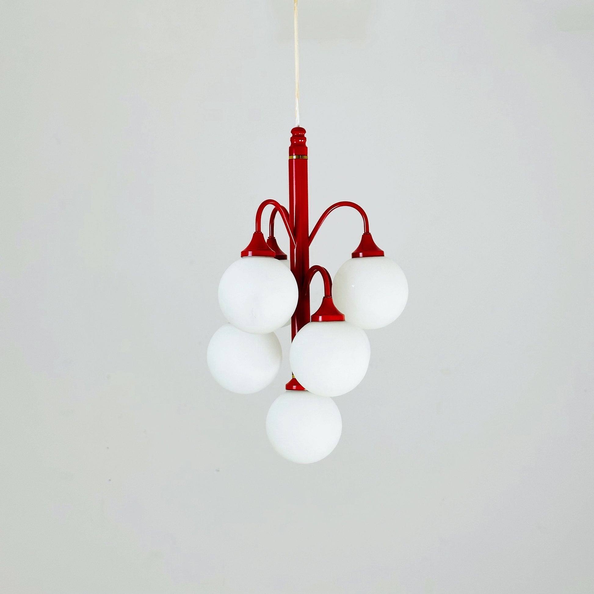 Mid century Opal chandelier from Kaiser Leuchten Germany 1970s