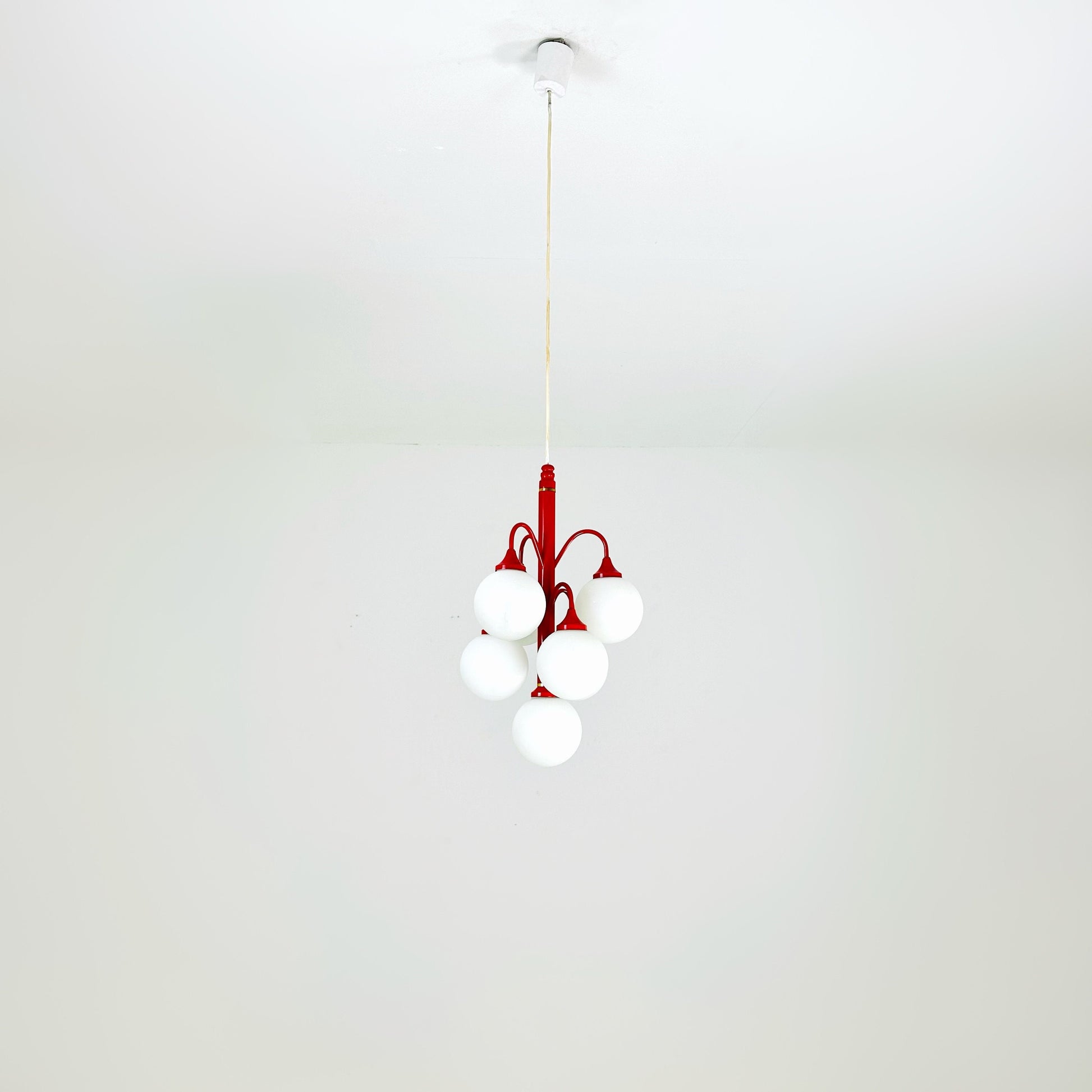 Mid century Opal chandelier from Kaiser Leuchten Germany 1970s