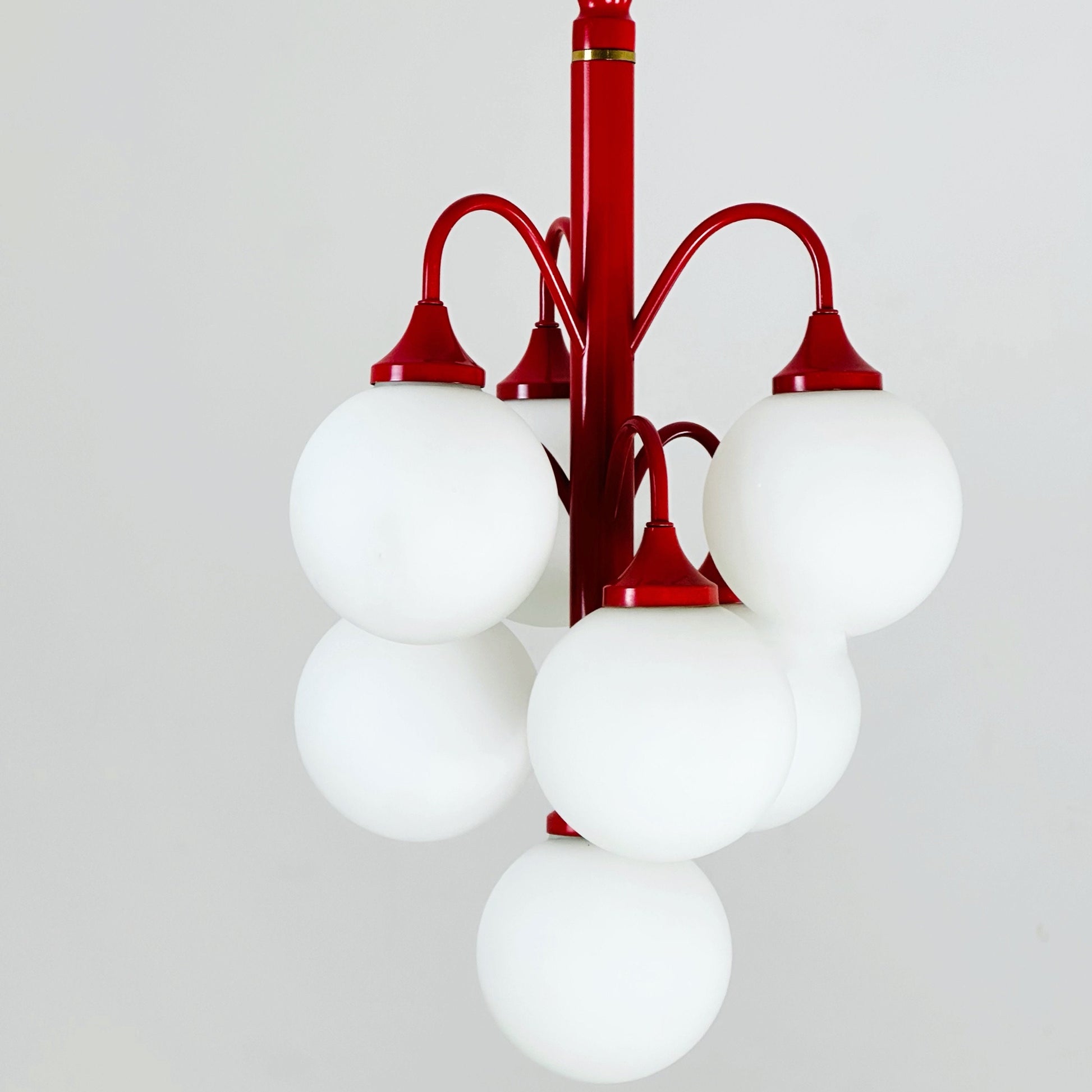 Mid century Opal chandelier from Kaiser Leuchten Germany 1970s
