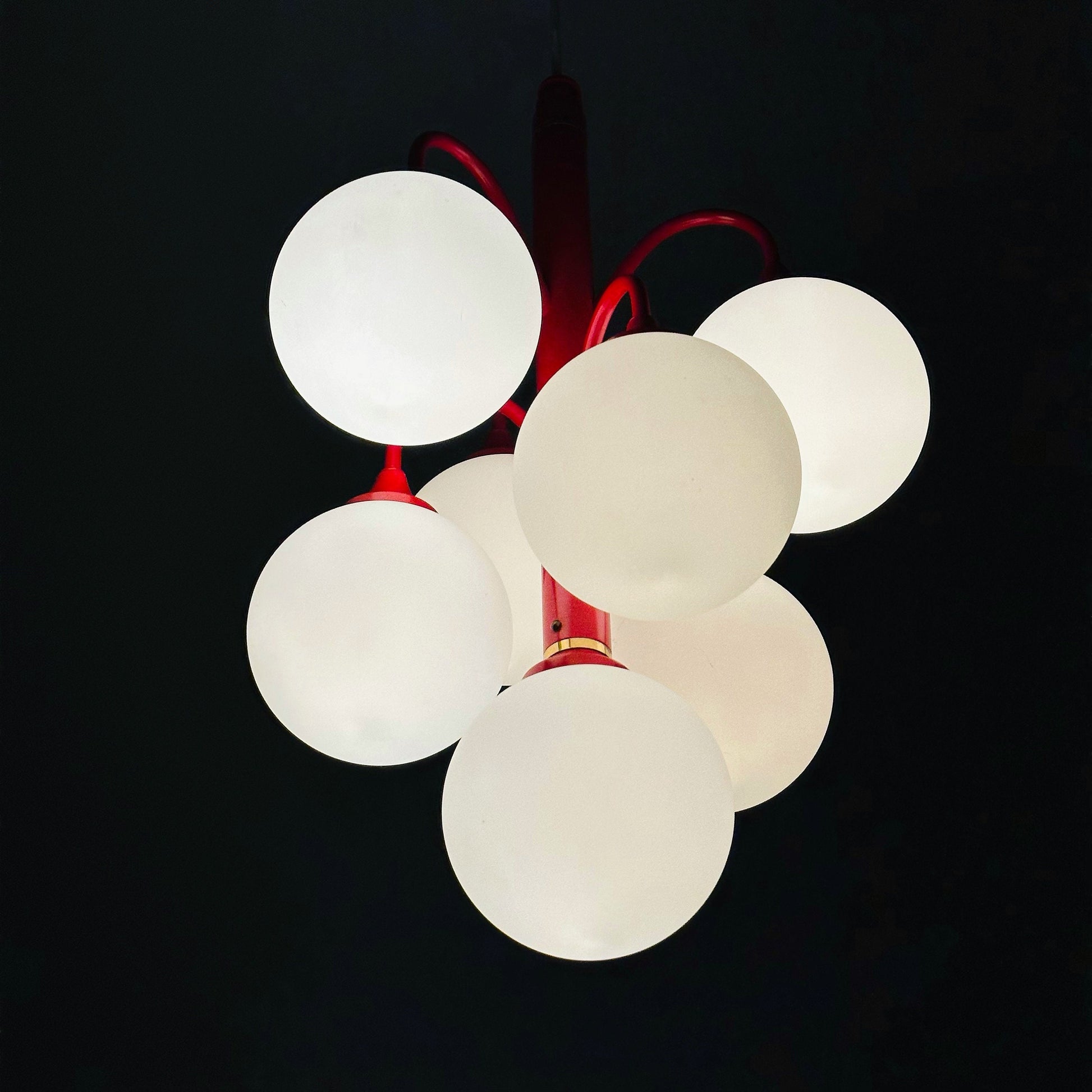 Mid century Opal chandelier from Kaiser Leuchten Germany 1970s