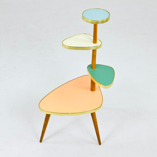 BIG German Plant Stand, Colorful Vintage Mid-Century Minimalist Indoor Plant Stand Side Table Retro flower table