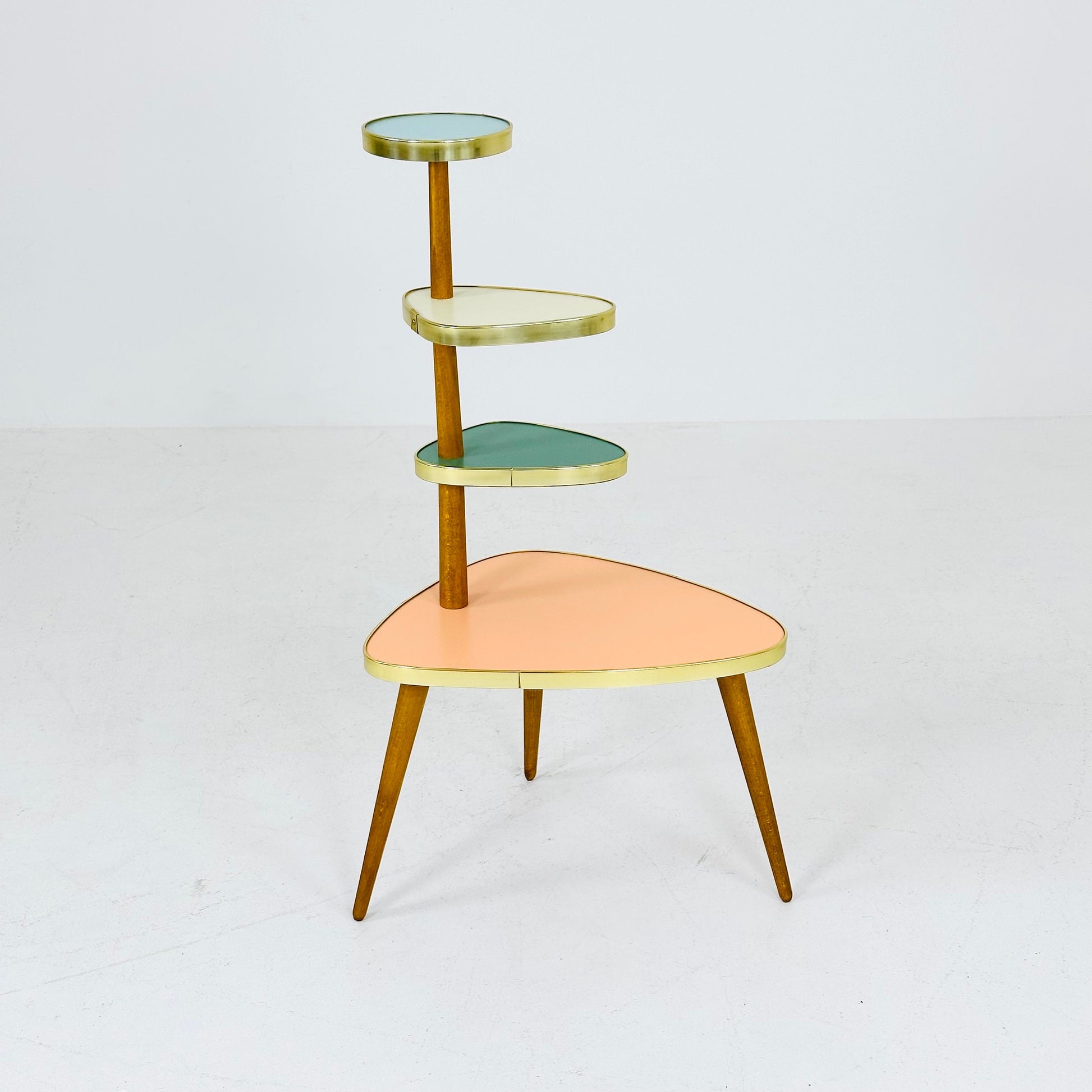 BIG German Plant Stand, Colorful Vintage Mid-Century Minimalist Indoor Plant Stand Side Table Retro flower table
