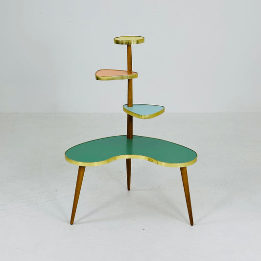 BIG German Plant Stand, Colorful Vintage Mid-Century Minimalist Indoor Plant Stand Side Table Retro flower table