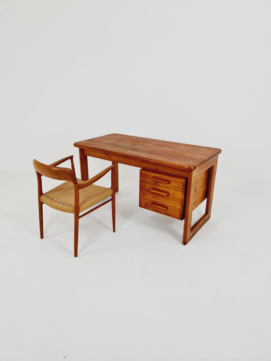 Mid century Danish solid teak desk, By Dyrlund , 1960s