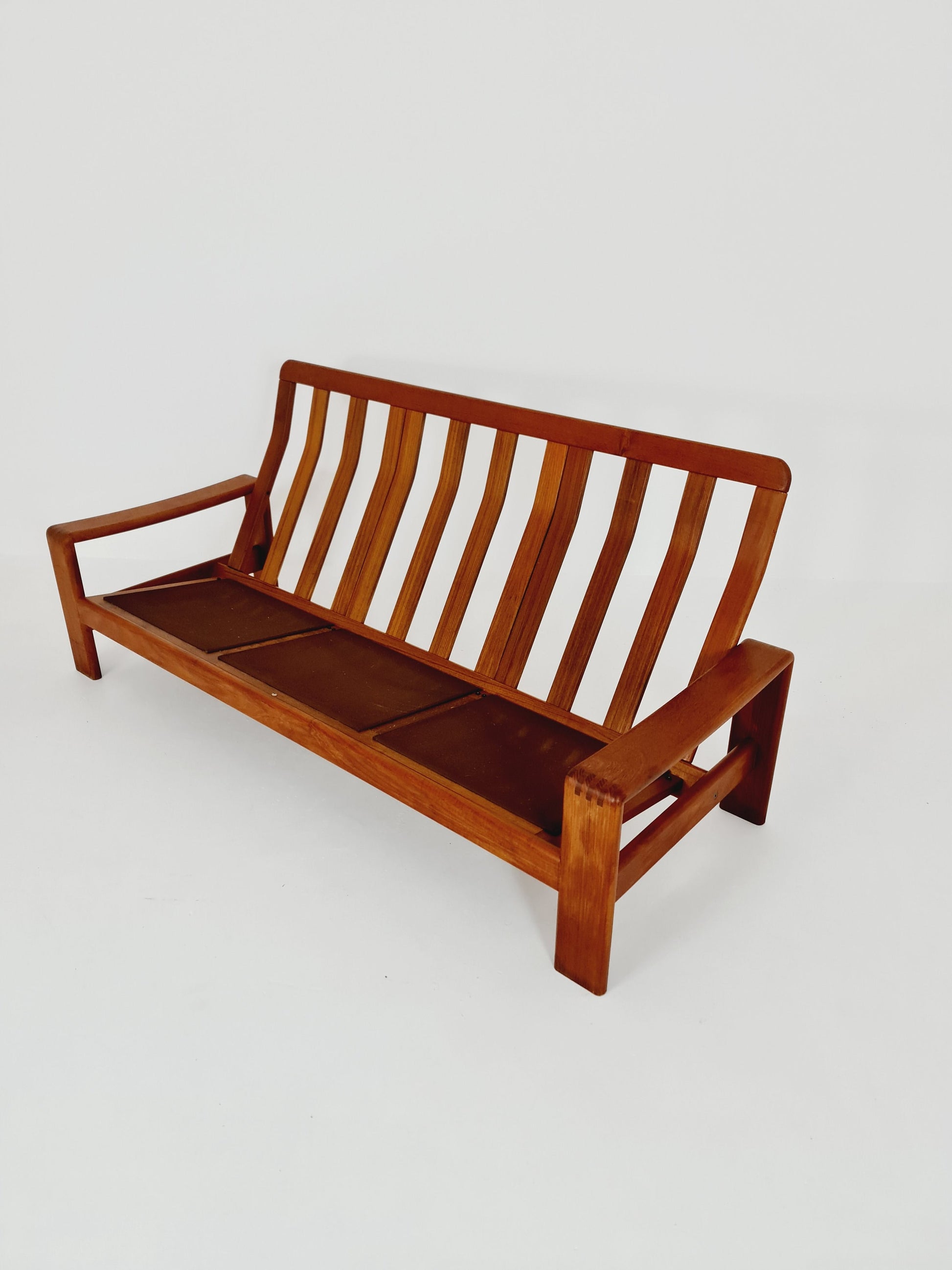 Mid Century couch group in teak 3-Seater Sofa & two chairs by EMC Denmark