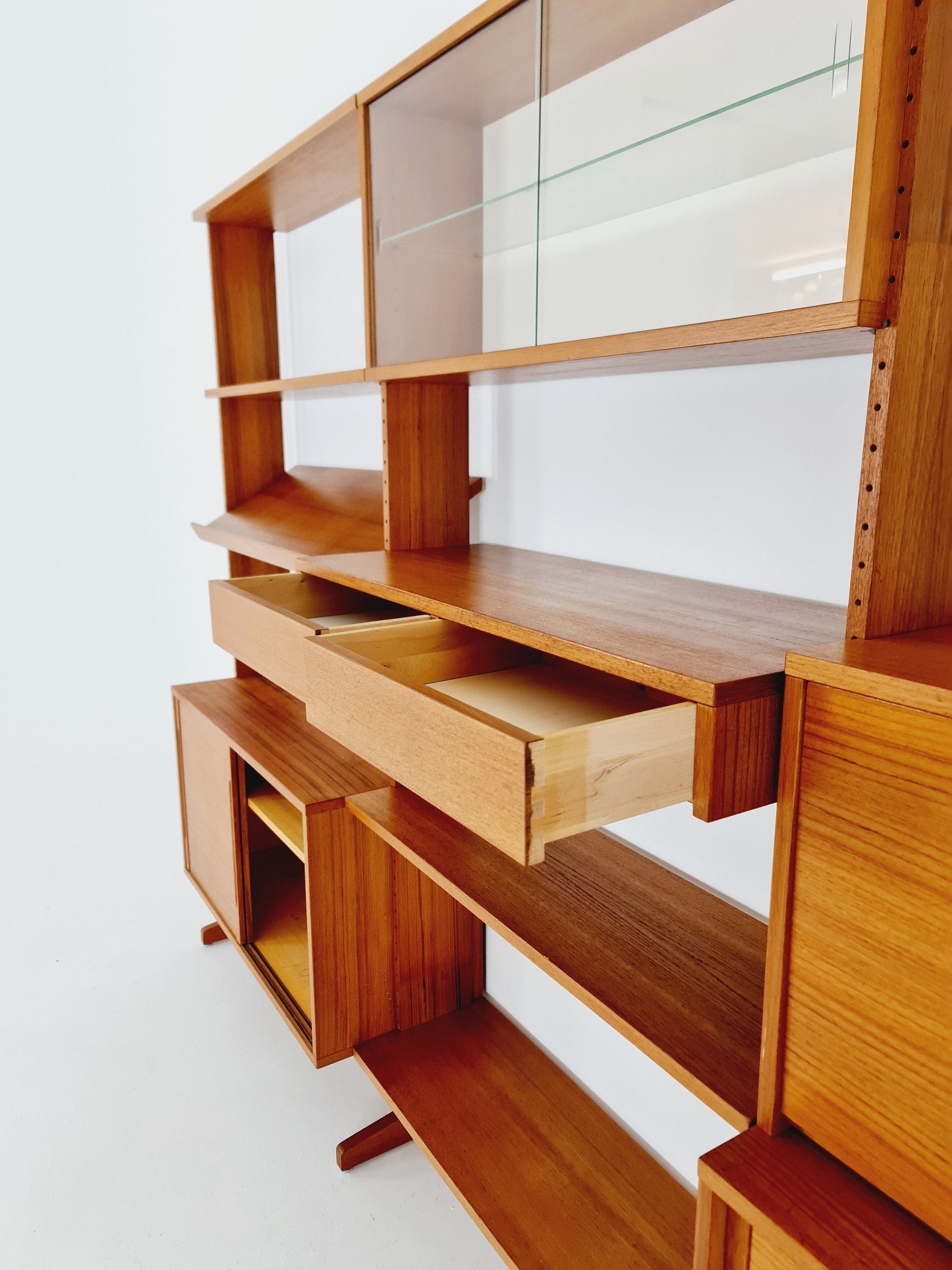 Danish teak room divider modular vintage library bookcase shelf-system by L Chr Larsen & Søn, 1960s