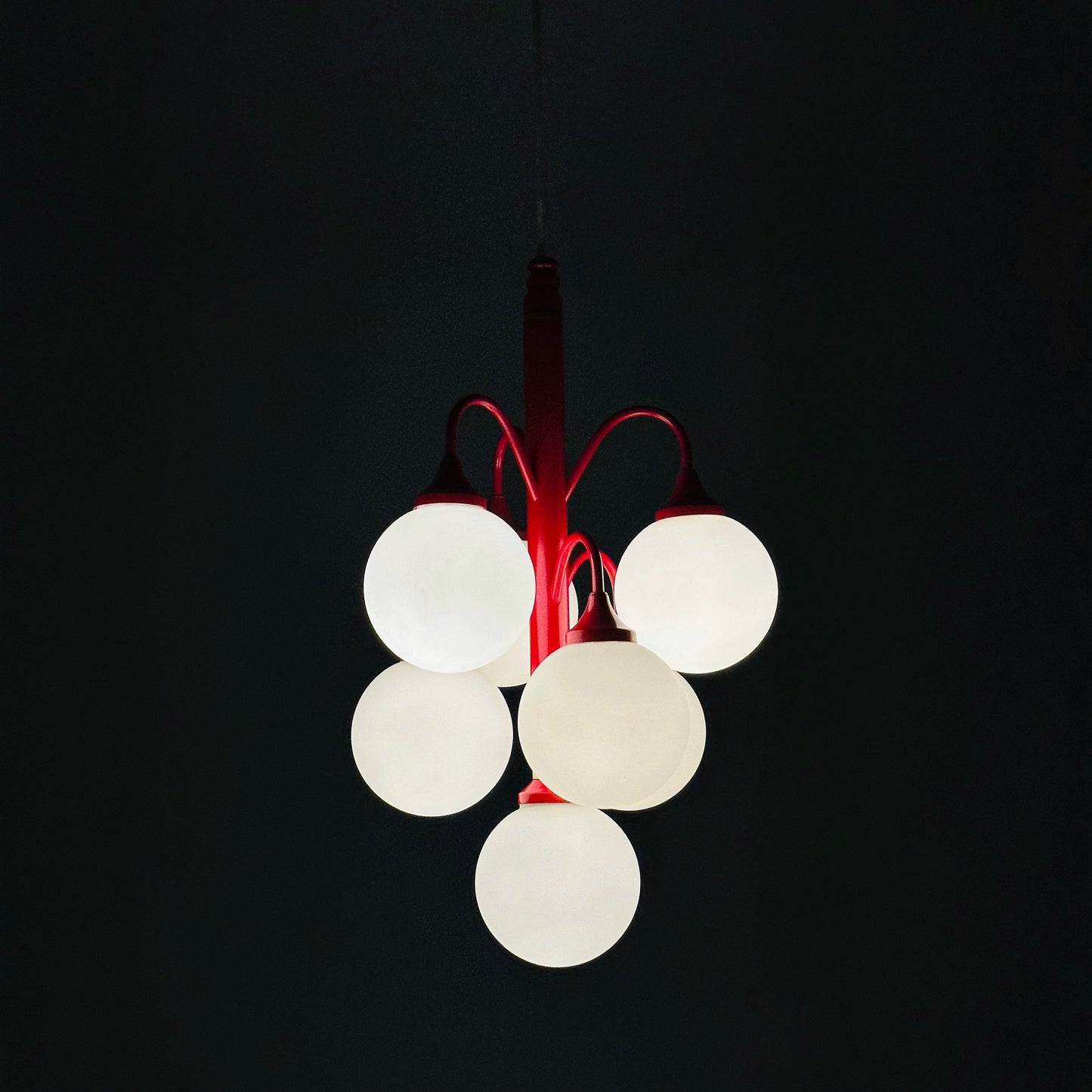 Mid century Opal chandelier from Kaiser Leuchten 1960s