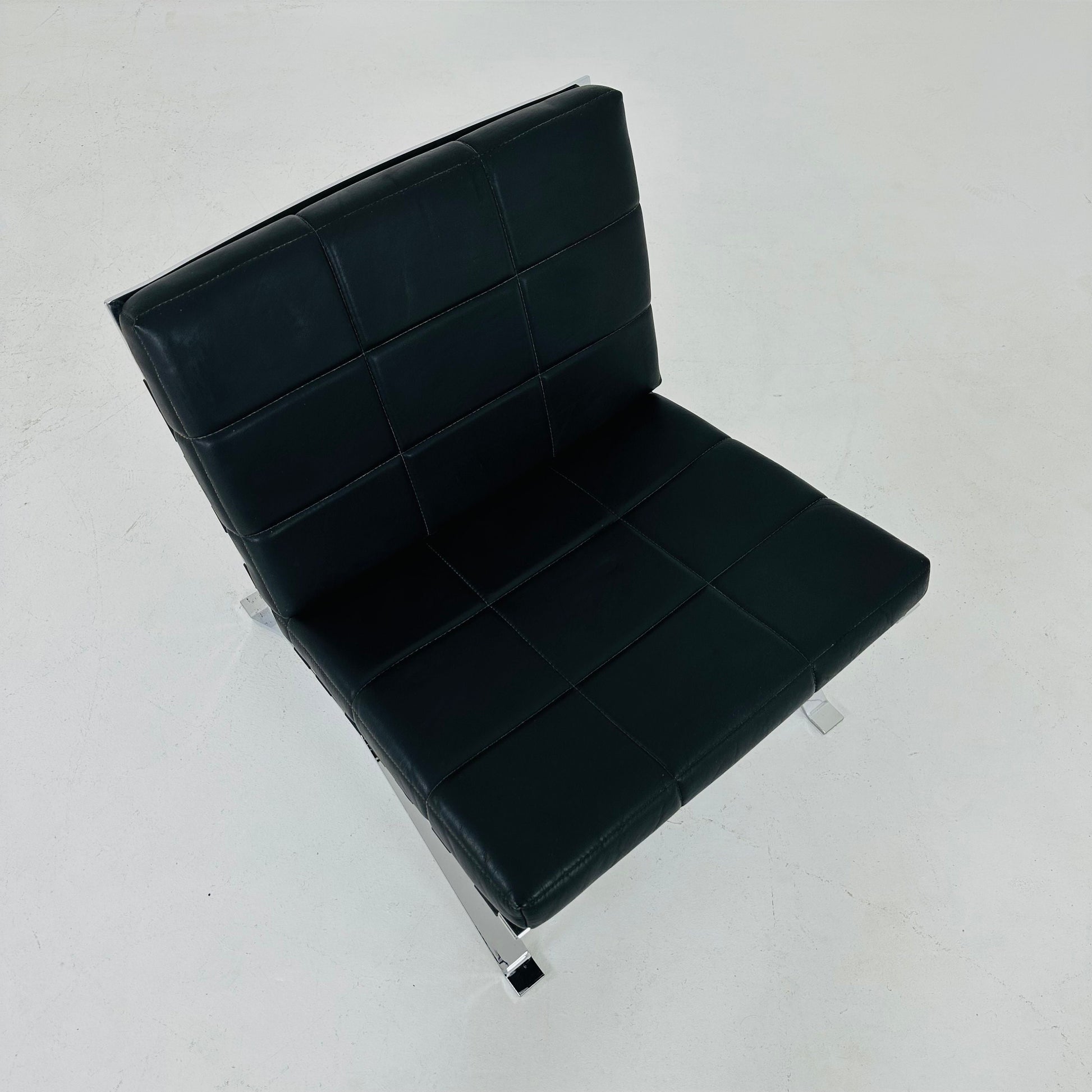 Mid century leather lounge Euro chair by Hans Eichenberger for Girsberger - 1960s Switzerland