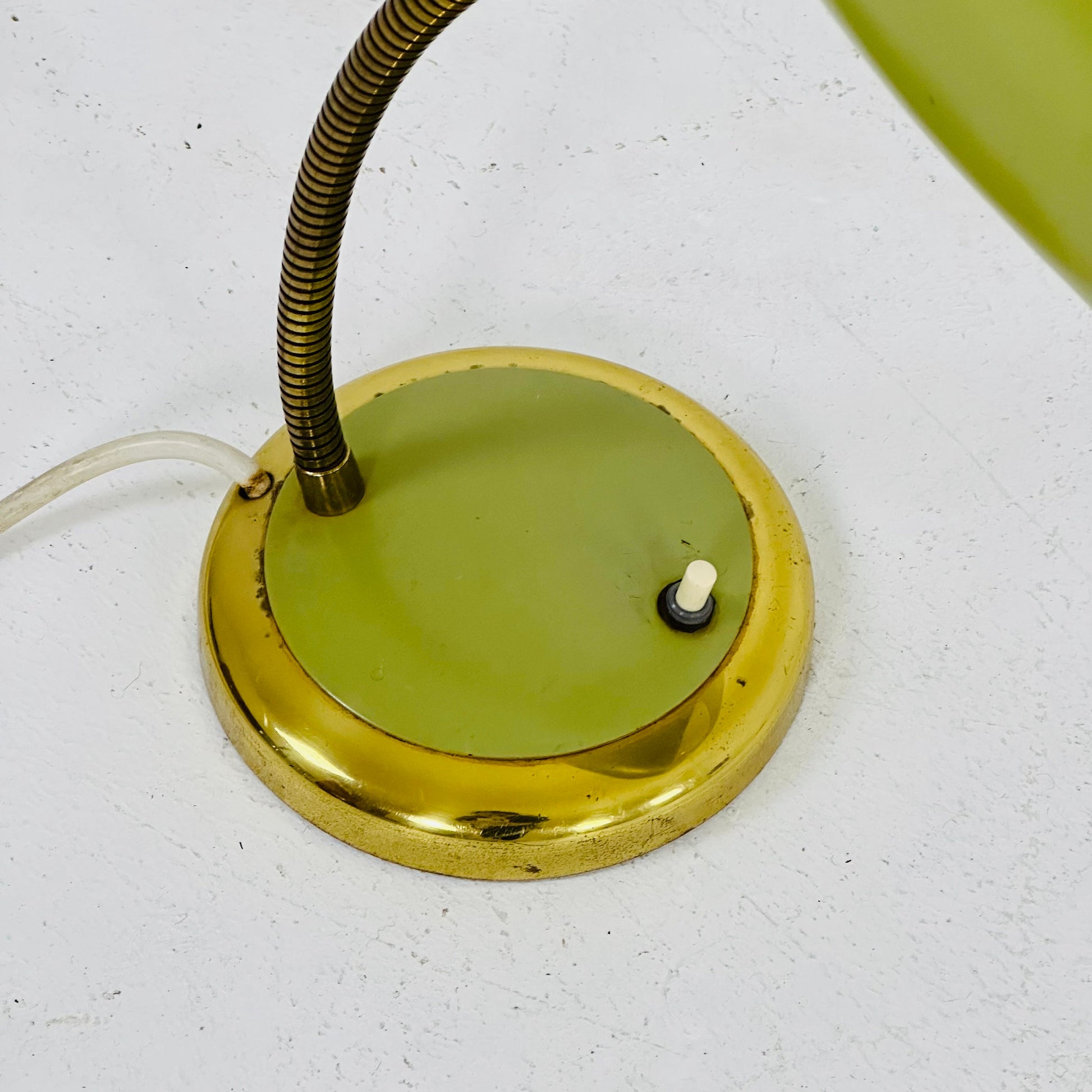 Vintage Table Lamp with Gooseneck Bright Green Germany, 1950s