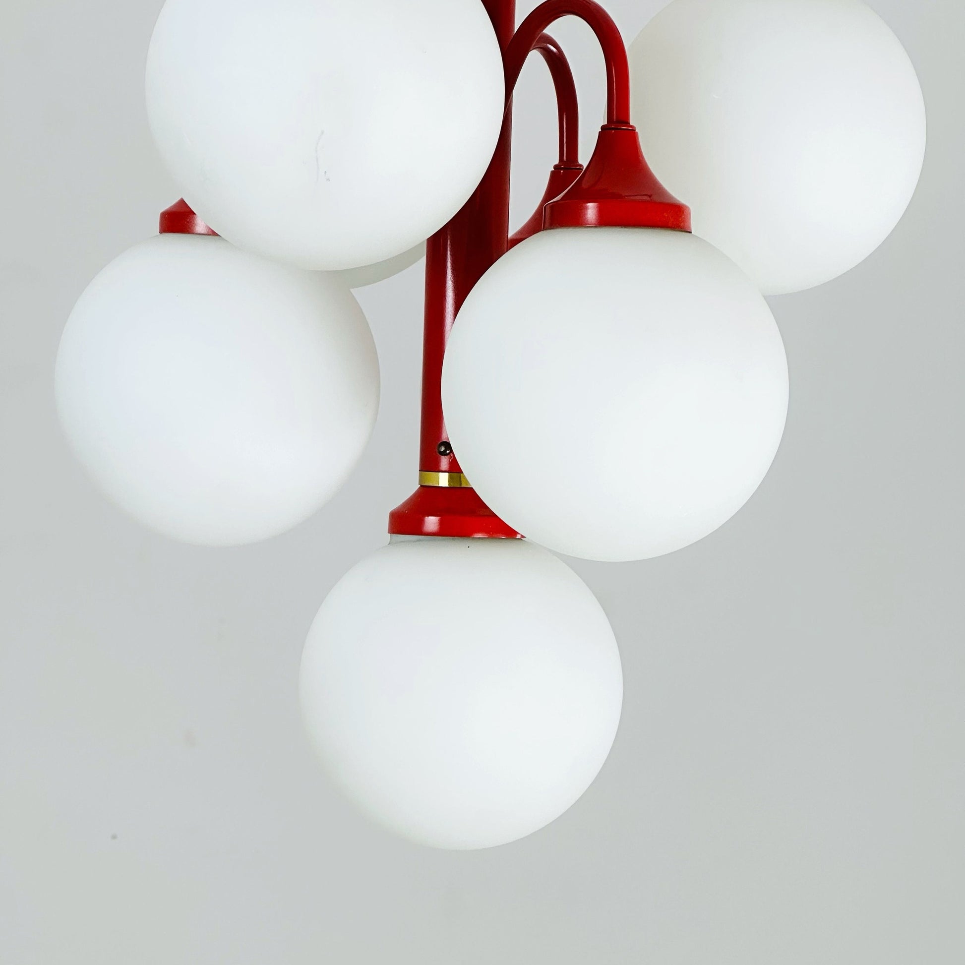 Mid century Opal chandelier from Kaiser Leuchten Germany 1970s