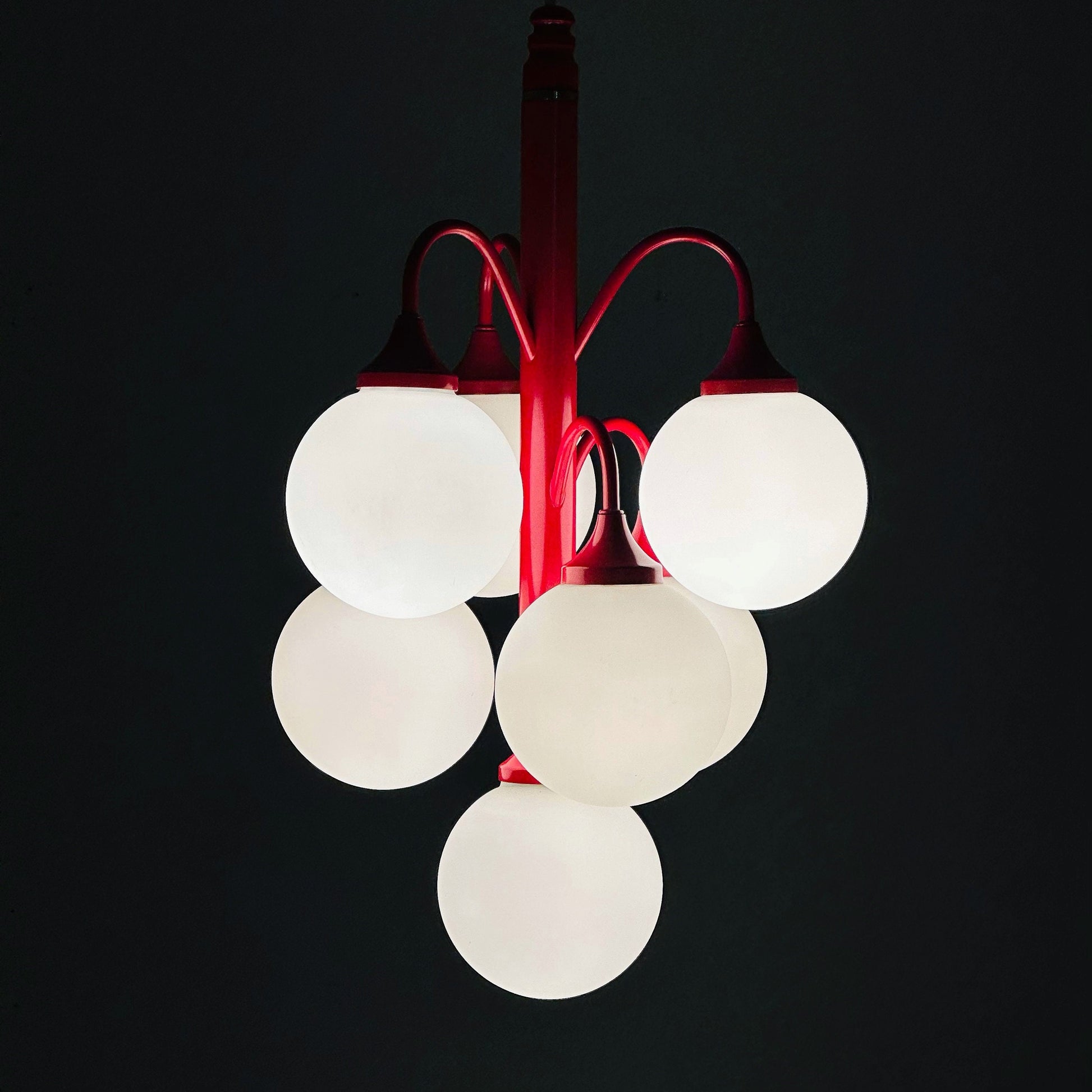 Mid century Opal chandelier from Kaiser Leuchten Germany 1970s