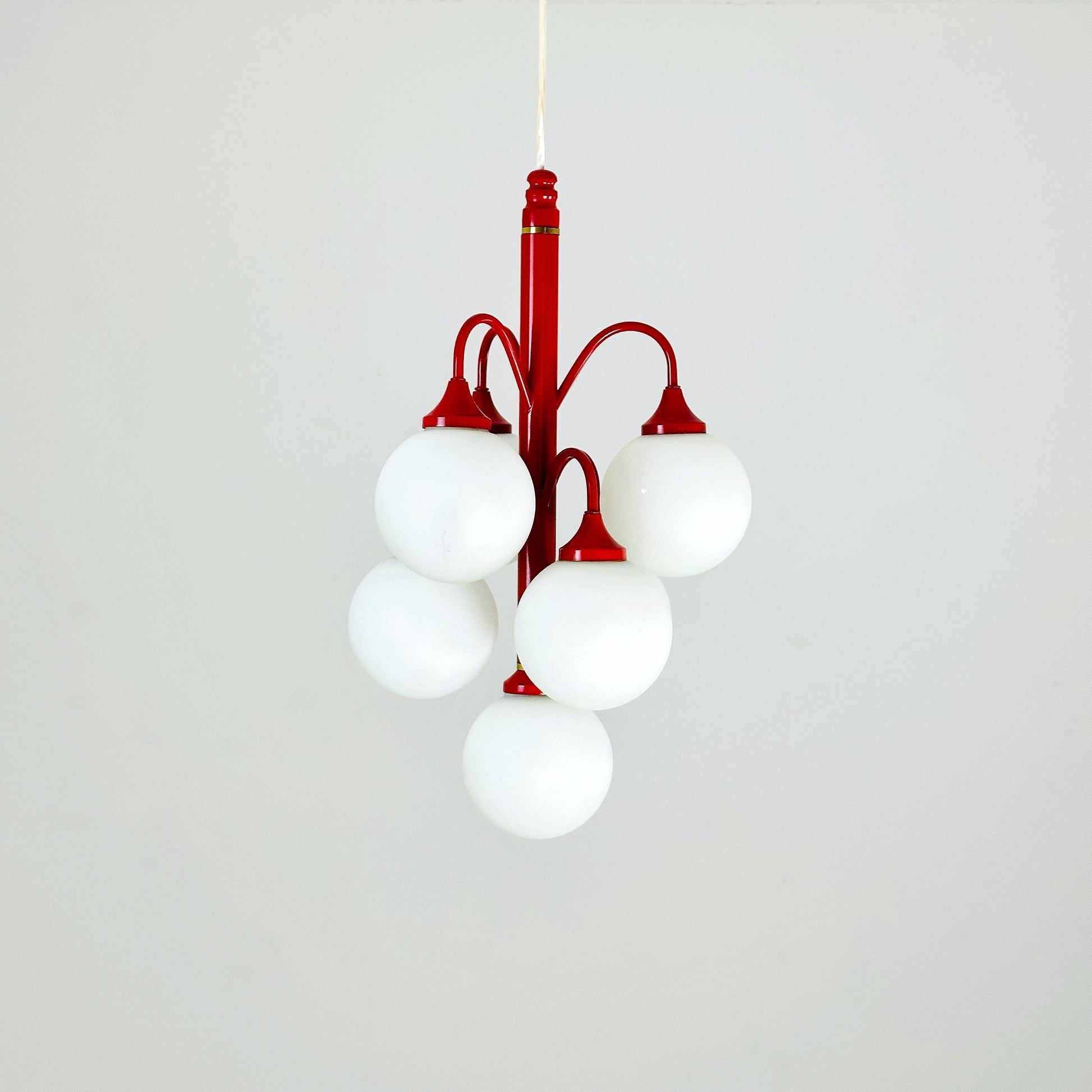 Mid century Opal chandelier from Kaiser Leuchten Germany 1970s