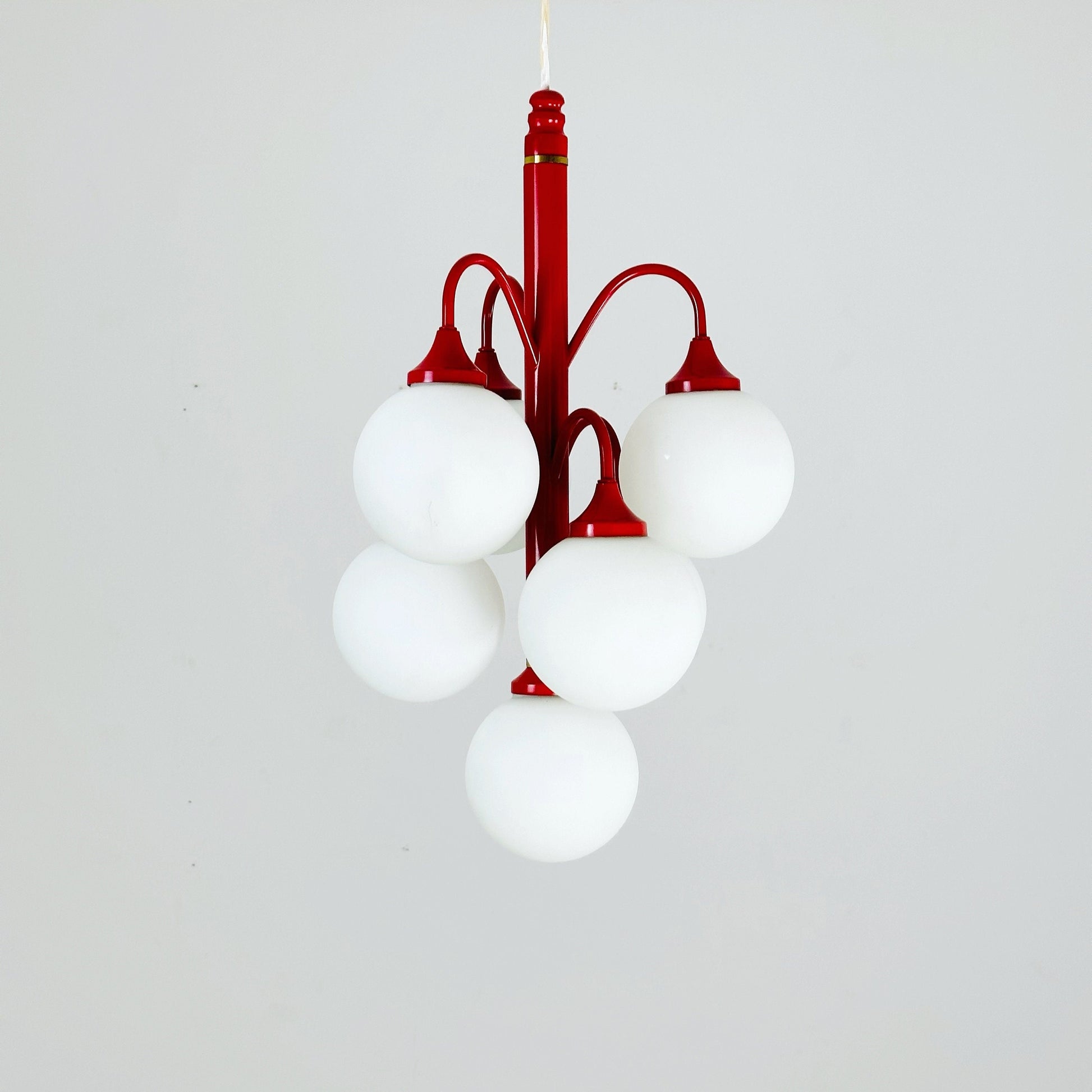 Mid century Opal chandelier from Kaiser Leuchten Germany 1970s