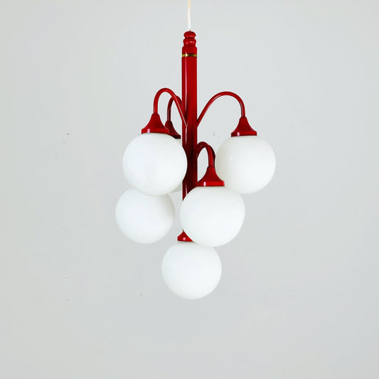 Mid century Opal chandelier from Kaiser Leuchten Germany 1970s