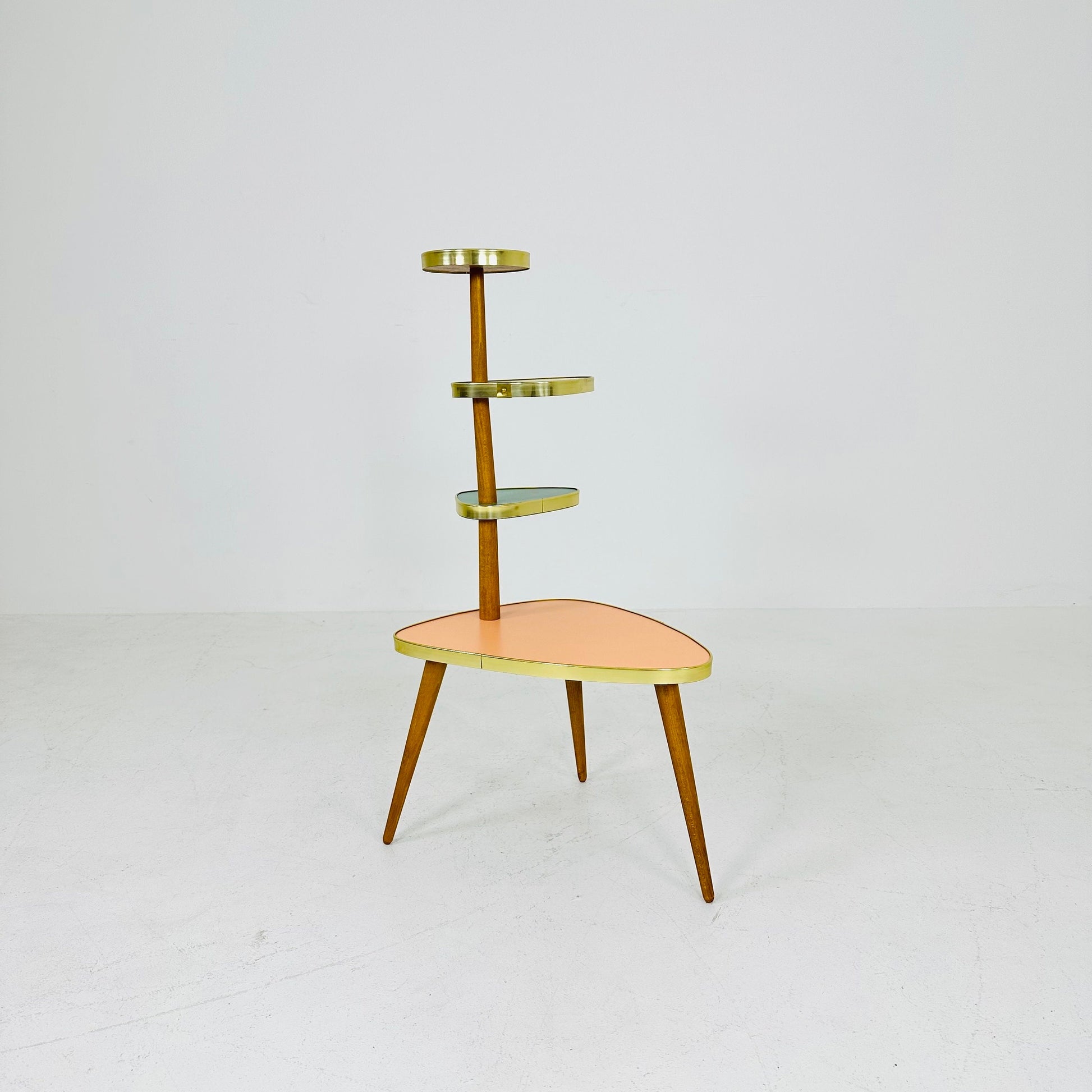 BIG German Plant Stand, Colorful Vintage Mid-Century Minimalist Indoor Plant Stand Side Table Retro flower table